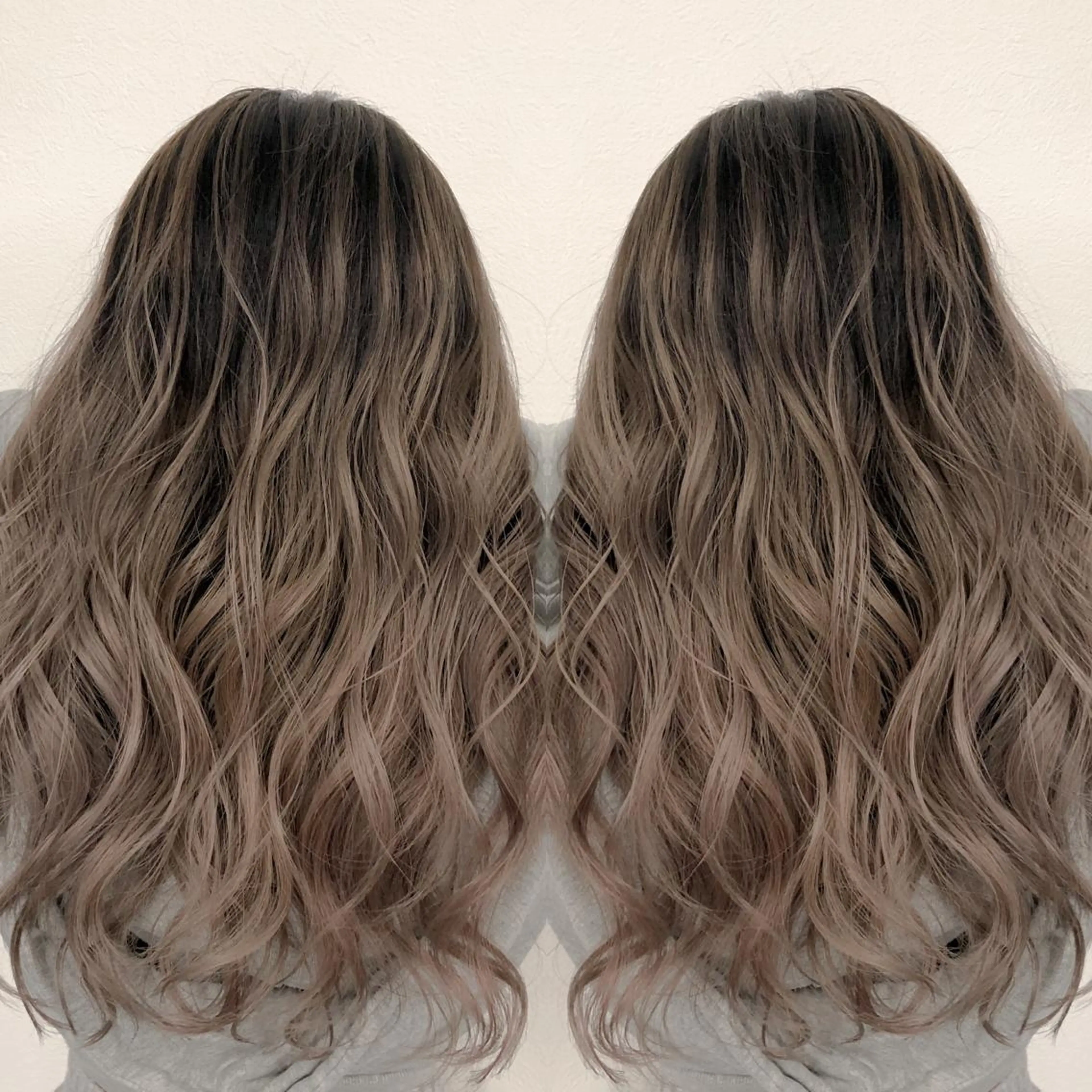 ロング カラー ヘアアレンジ バレイヤージュ デザインカラー ハイライトカラー 外国人風カラー ハイライト アンドウ ユウ/ レイヤーカット/韓国のヘアスタイル