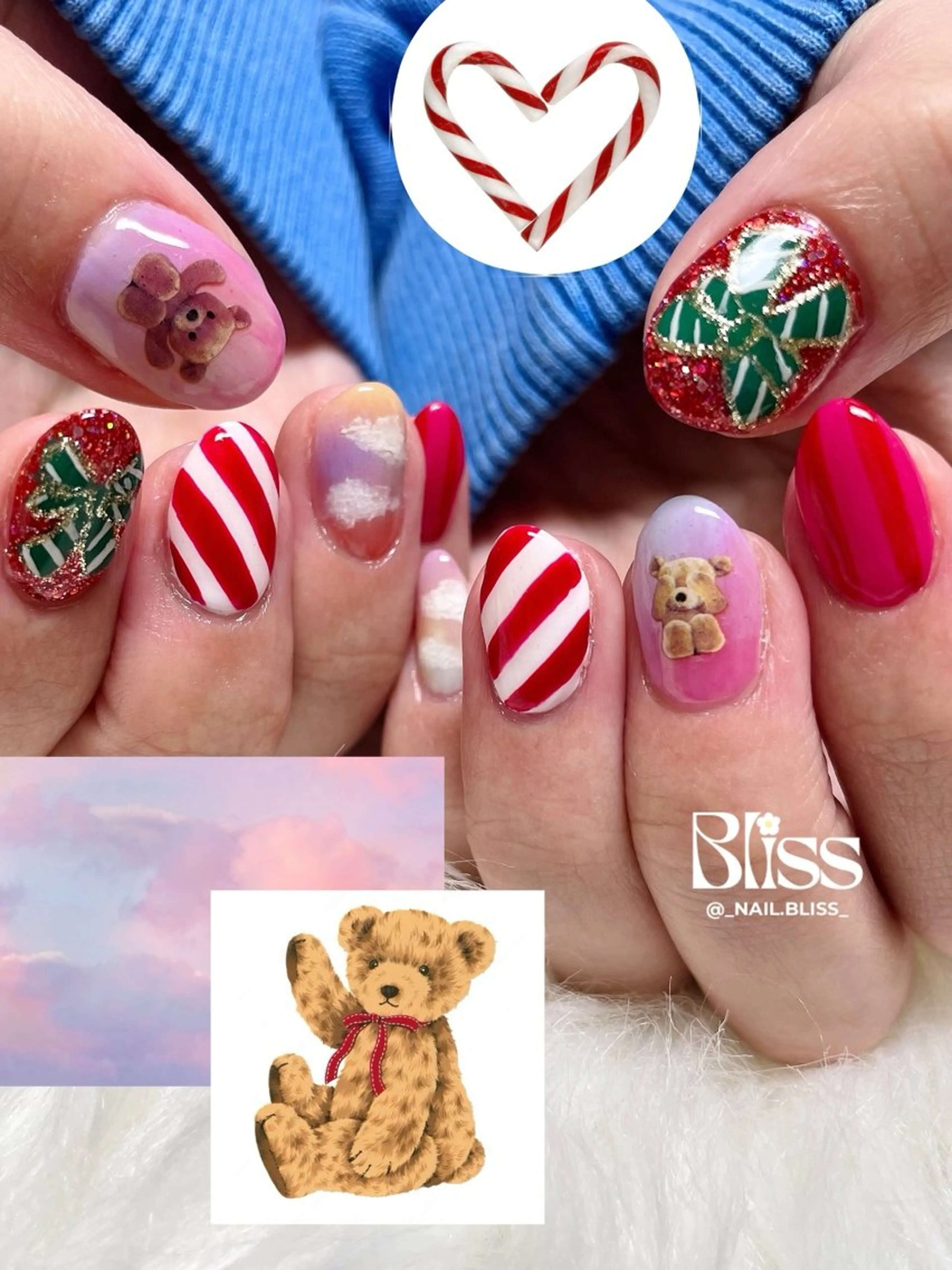ネイル 冬ネイル クリスマス ハンドネイル NAIL BLISSのネイルデザイン