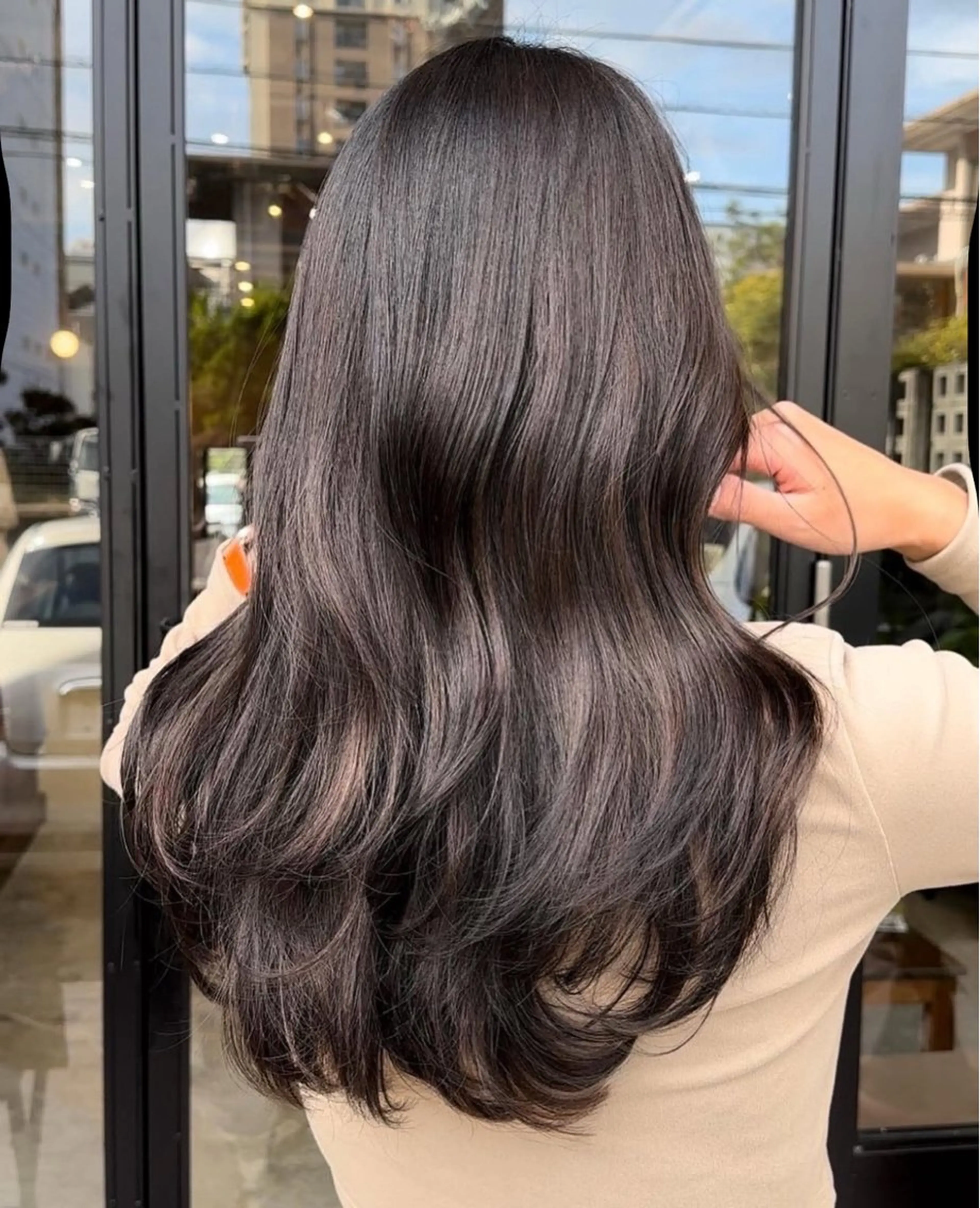 ロング ボブ ハイライト 髪質改善 Lond  robin所属・夏目唯衣/透明感 /艶カラーのヘアスタイル