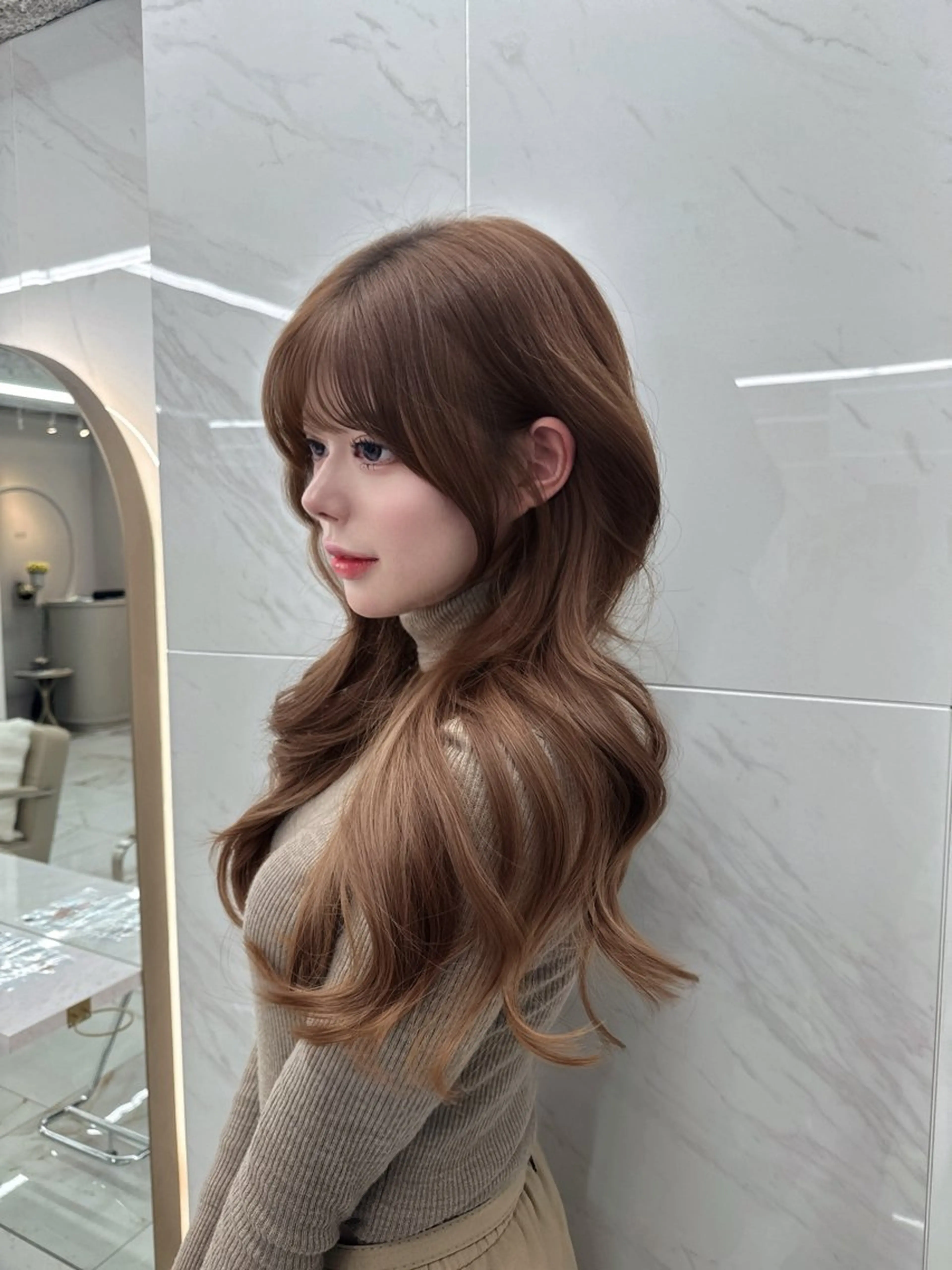 ロング のり🐼顔まわり/ 韓国/レイヤーカットのヘアスタイル