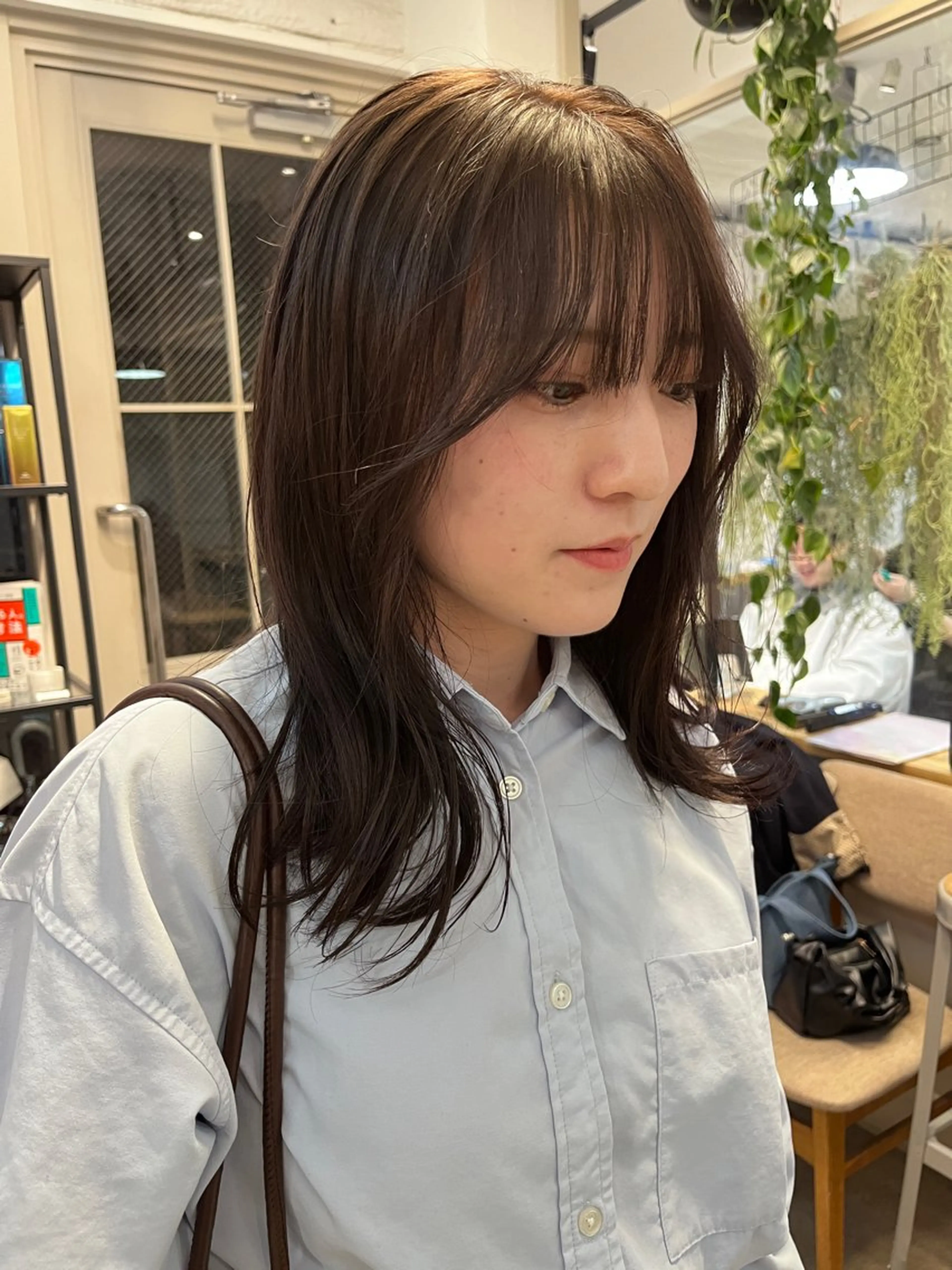 セミロング カラー 透明感カラー 赤み消しカラー/ ナチュラル/トモキのヘアスタイル