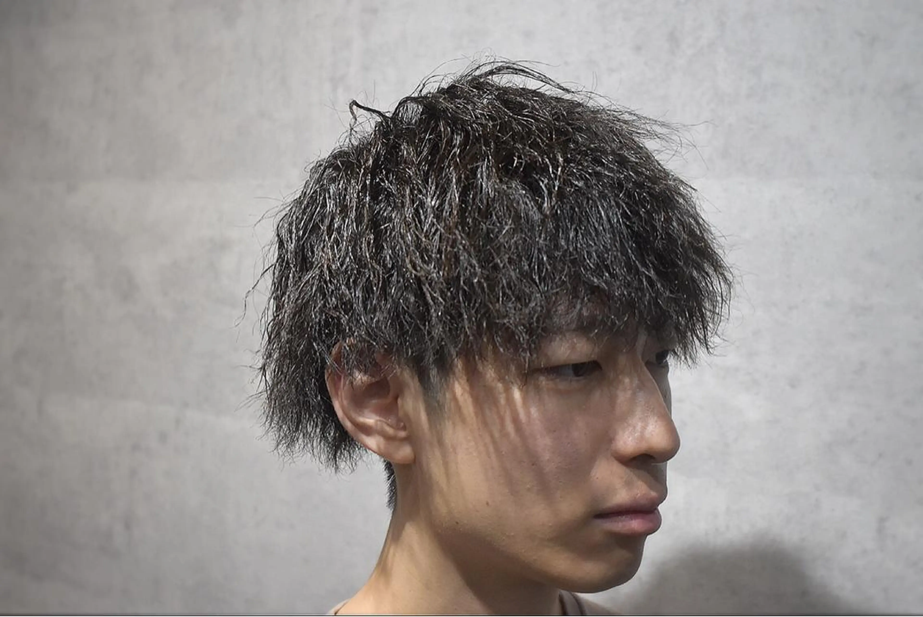 セミロング パーマ メンズ カット パーマ ヘアセット 中西 将斗のヘアスタイル