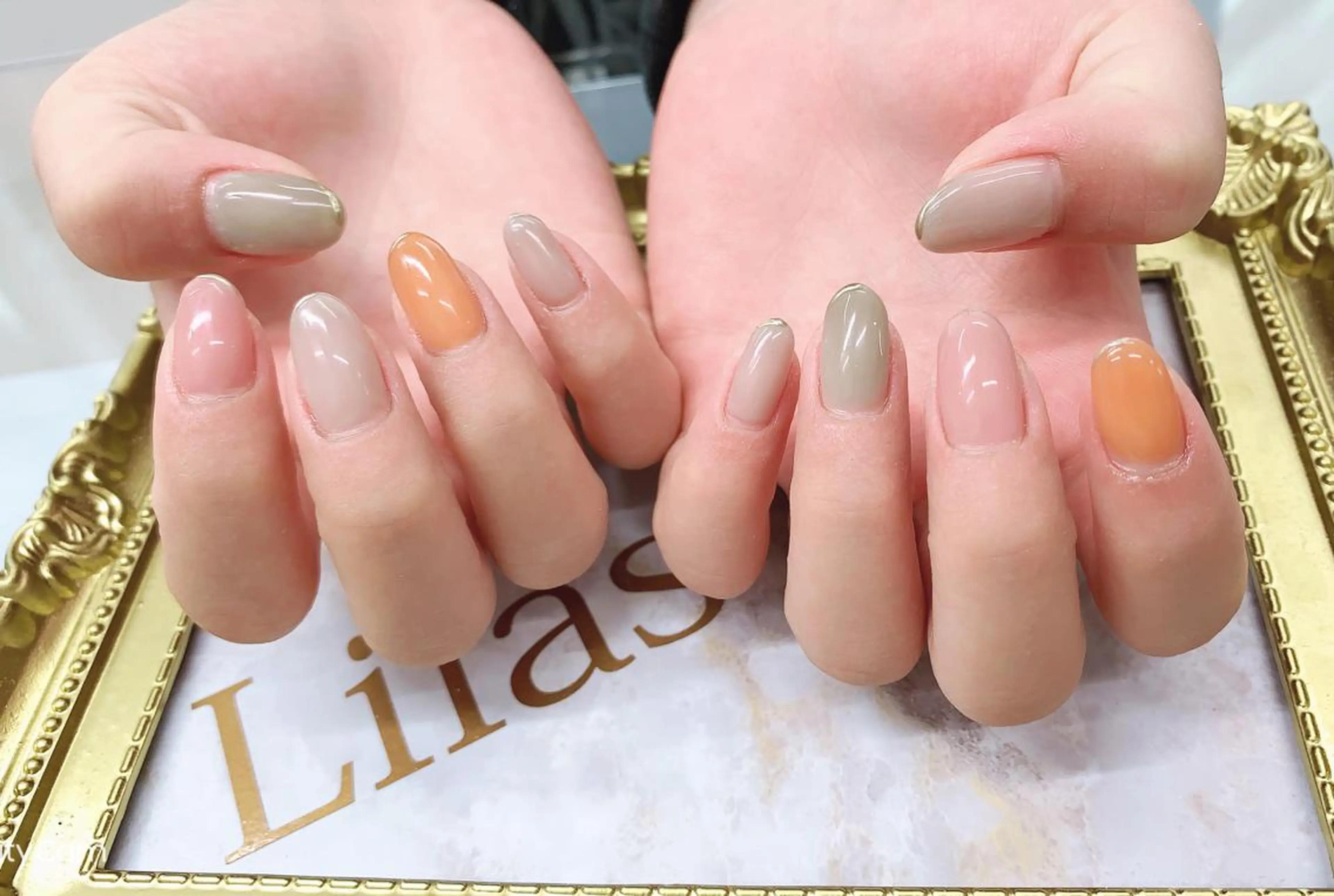 ネイル ジェルネイル ハードジェル ロングネイル ニュアンスネイル ワンカラーネイル Lilas Nailのネイルデザイン