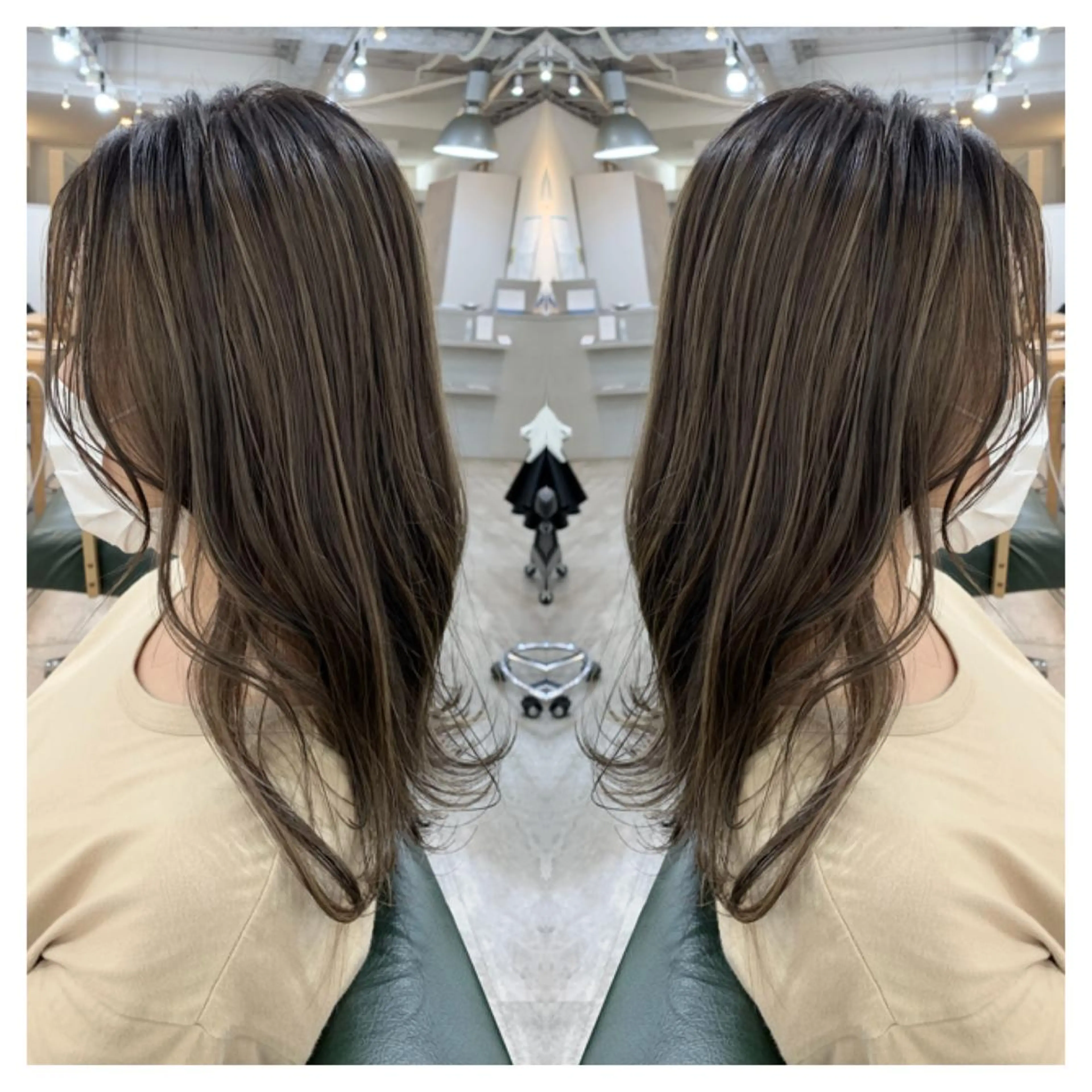 セミロング カラー カット ヘアカラー トリートメント 村山 茉衣のヘアスタイル