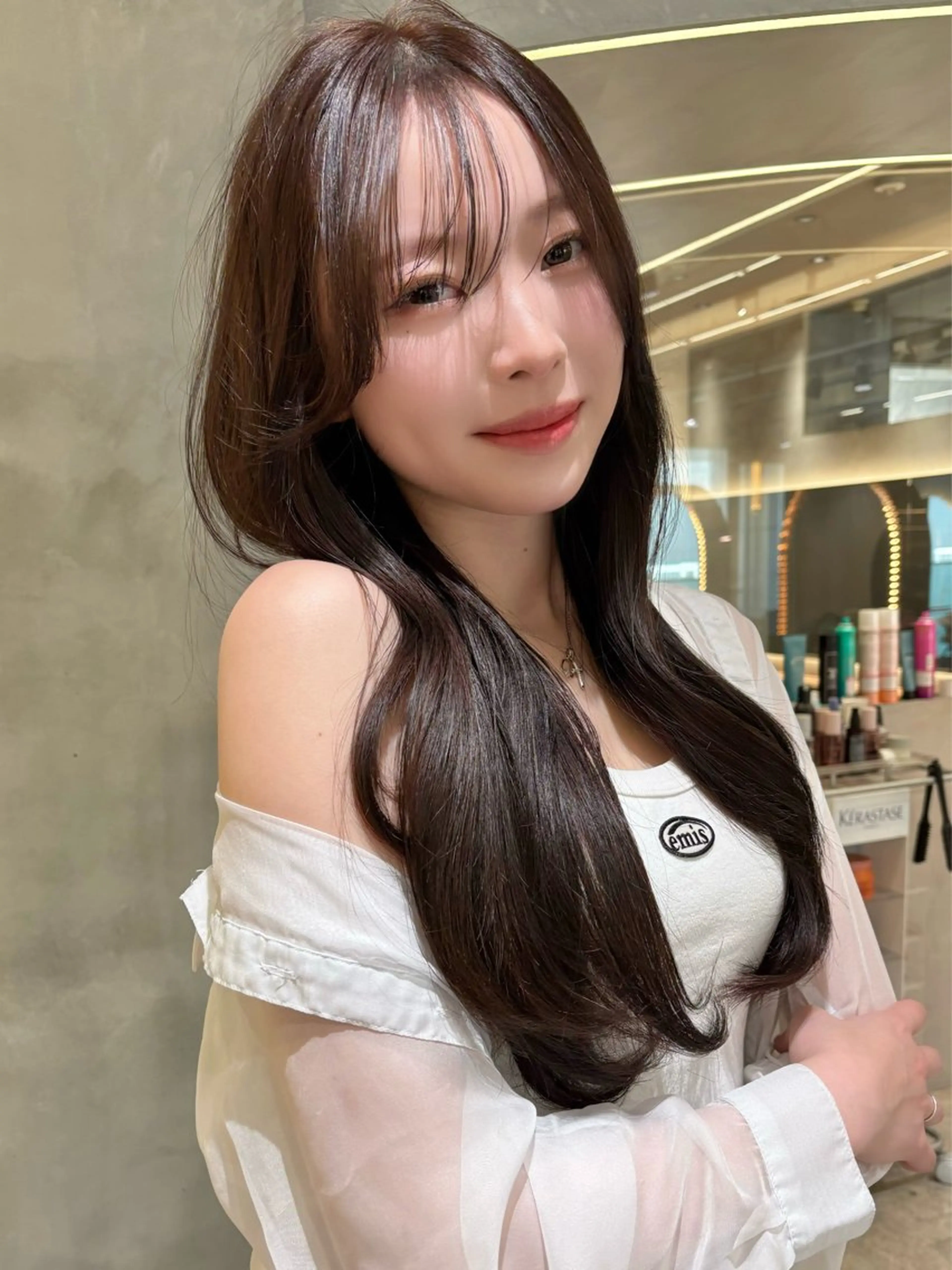 ロング カラー パーマ カット ヘアカラー トリートメント 仙台Ｉ韓国レイヤー Ｉ髪質改善Ｉ伊藤拓海のヘアスタイル