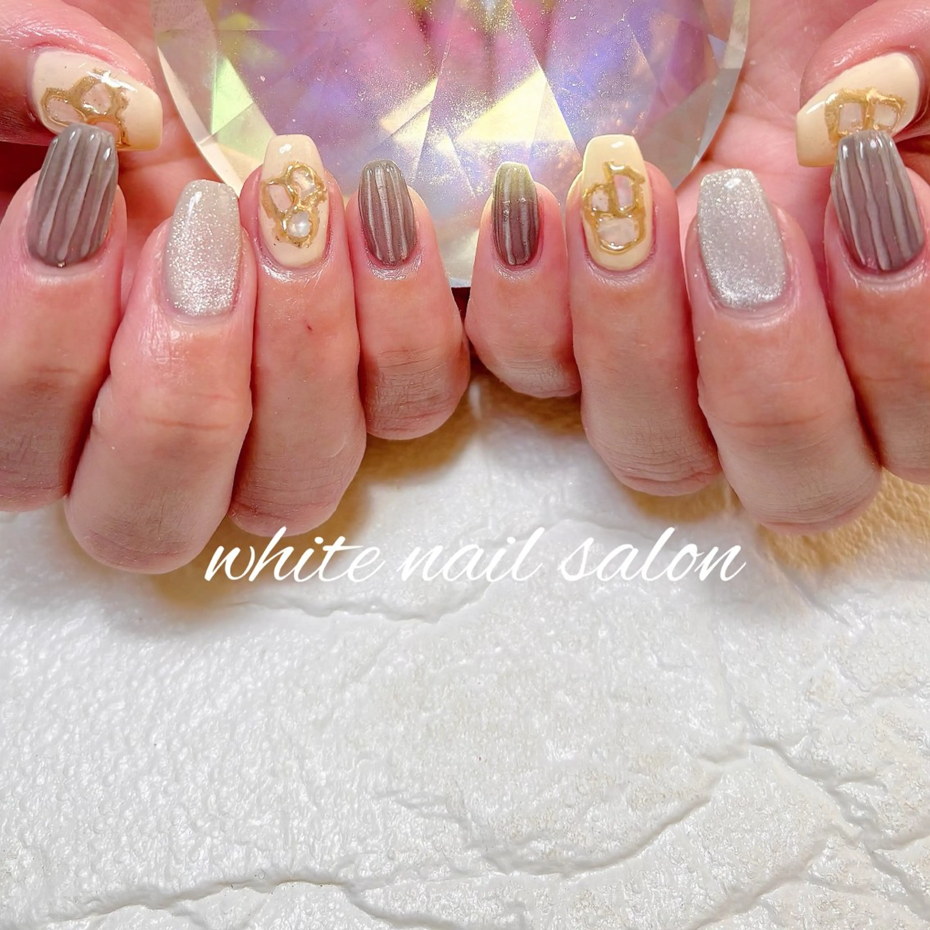 ネイル フットネイル ラメ(グリッター) ハンドネイル white nail salonのネイルデザイン