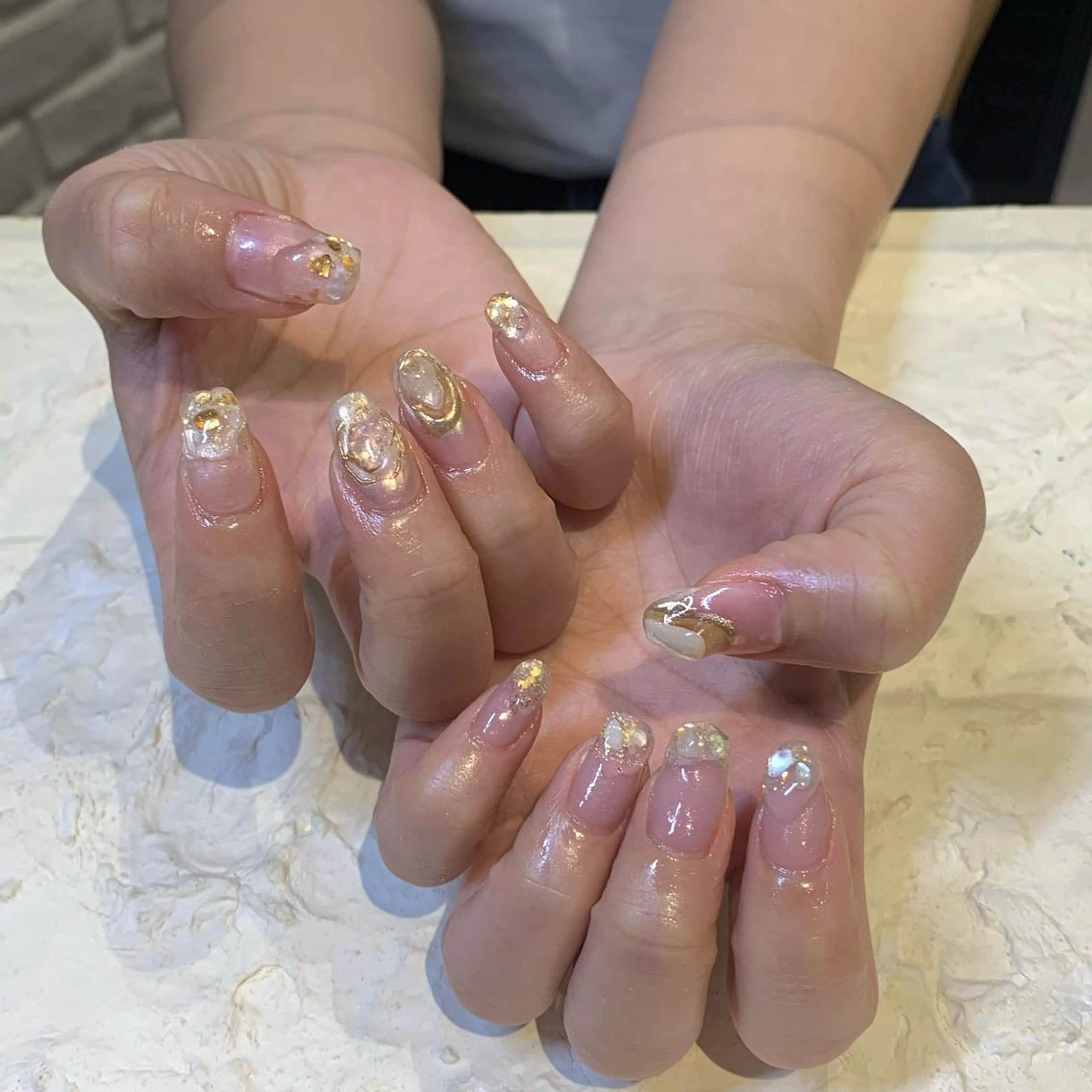 ネイル キラキラネイル 夏ネイル マキノ ユイのネイルデザイン