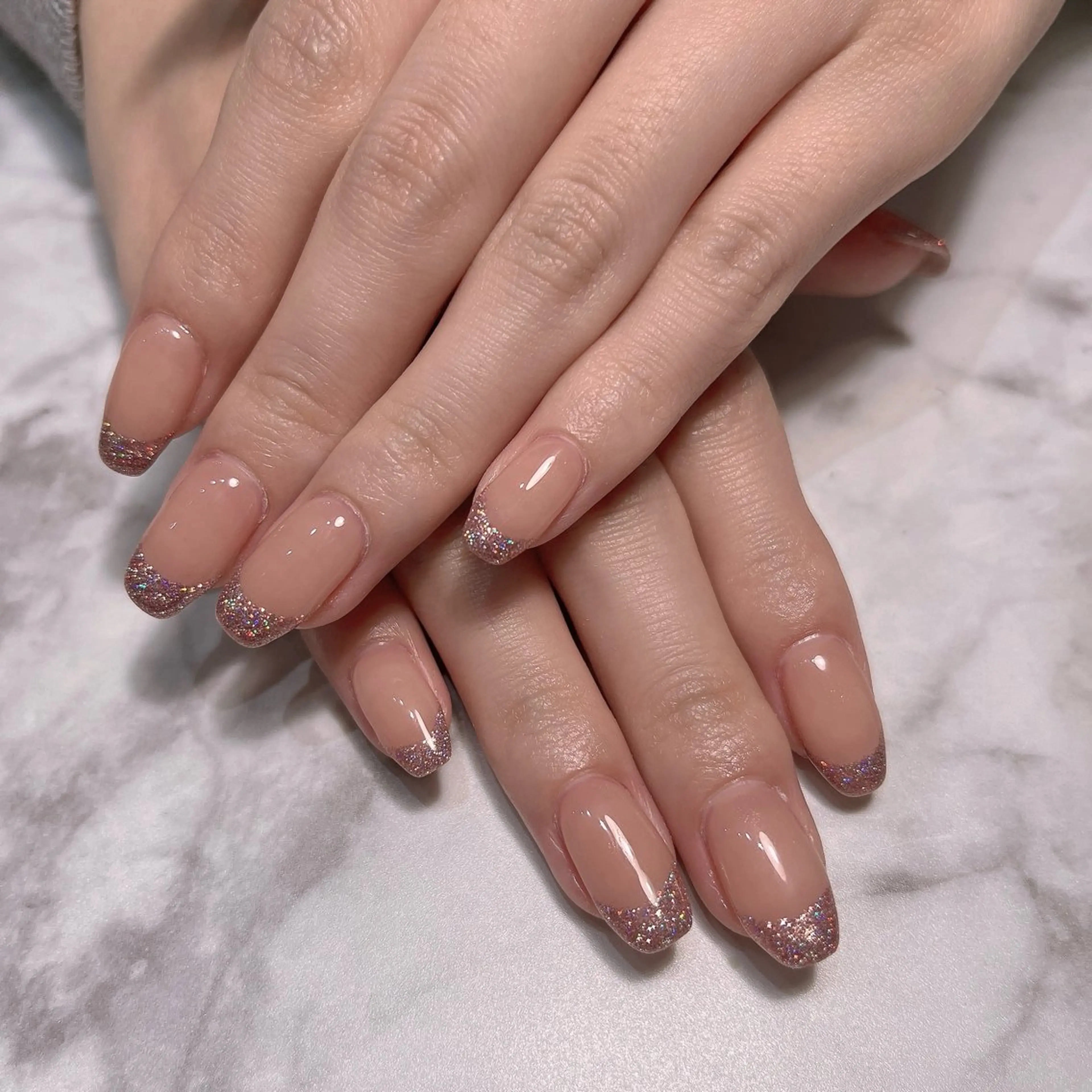 ネイル フラッシュネイル フレンチネイル ハンドネイル 十色 Saoriのネイルデザイン