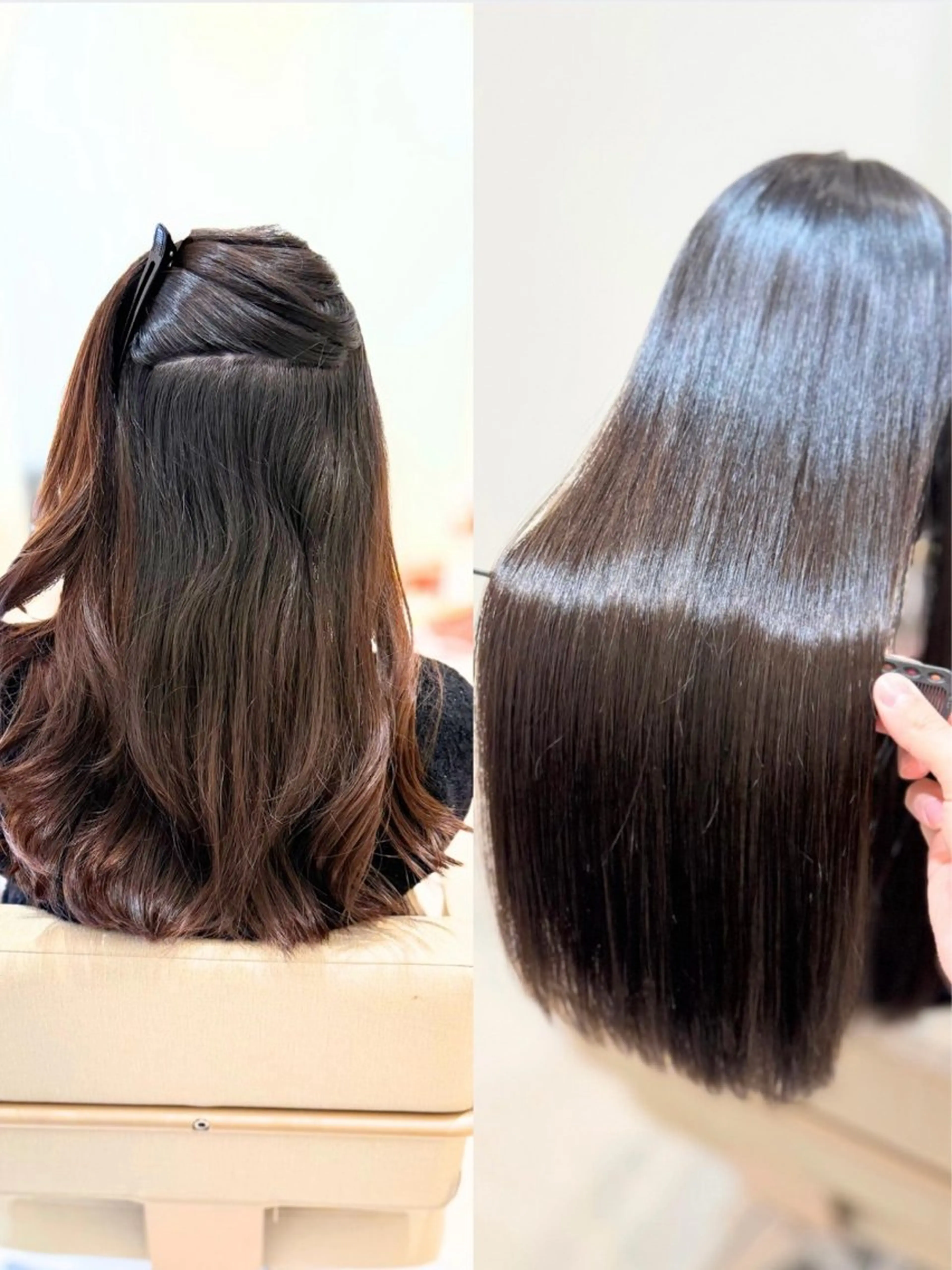 ロング 酸性ストレート カット ヘアカラー 縮毛矯正 大石 和弥のヘアスタイル