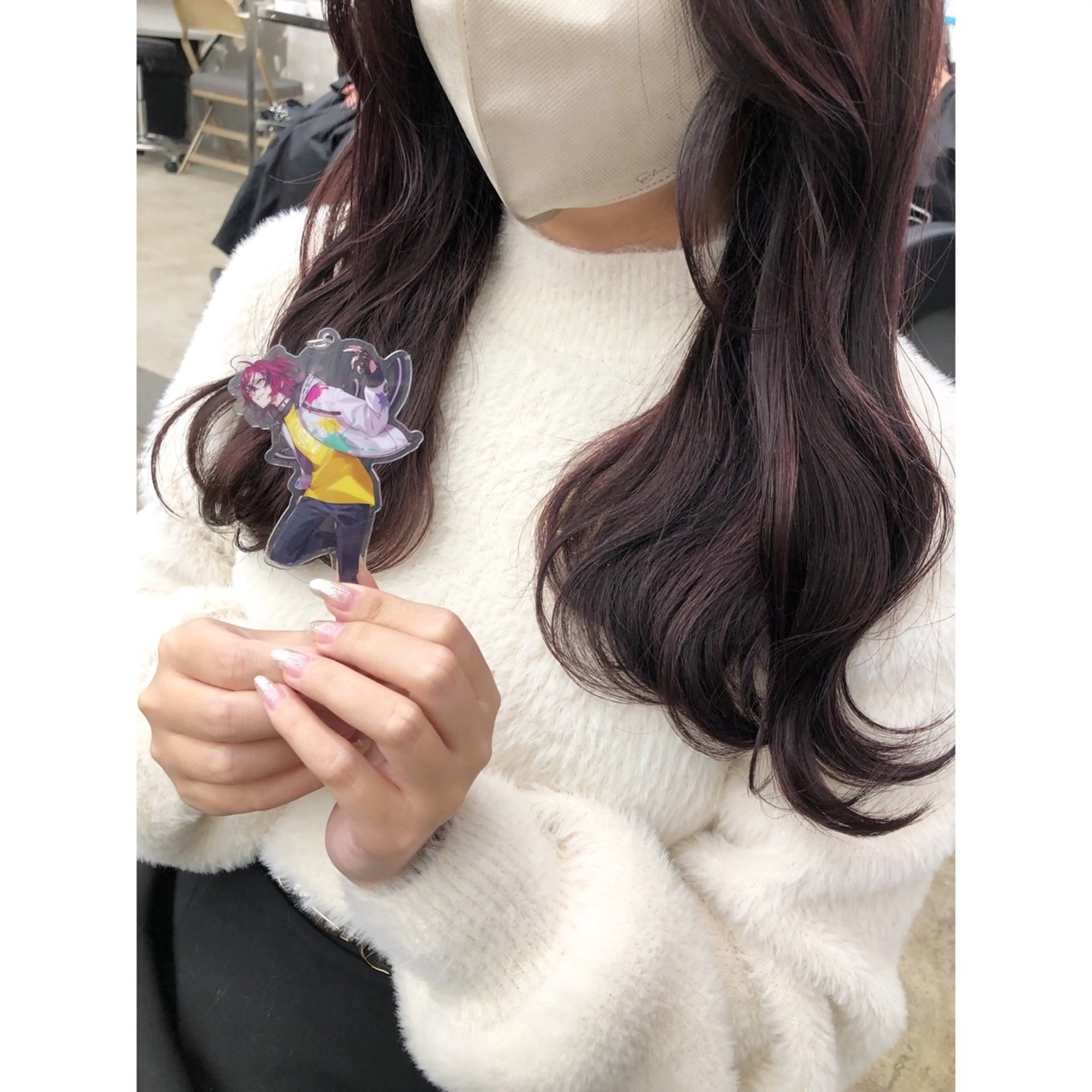 セミロング カラー 推しカラー✨ オタク美容師ユウカのヘアスタイル