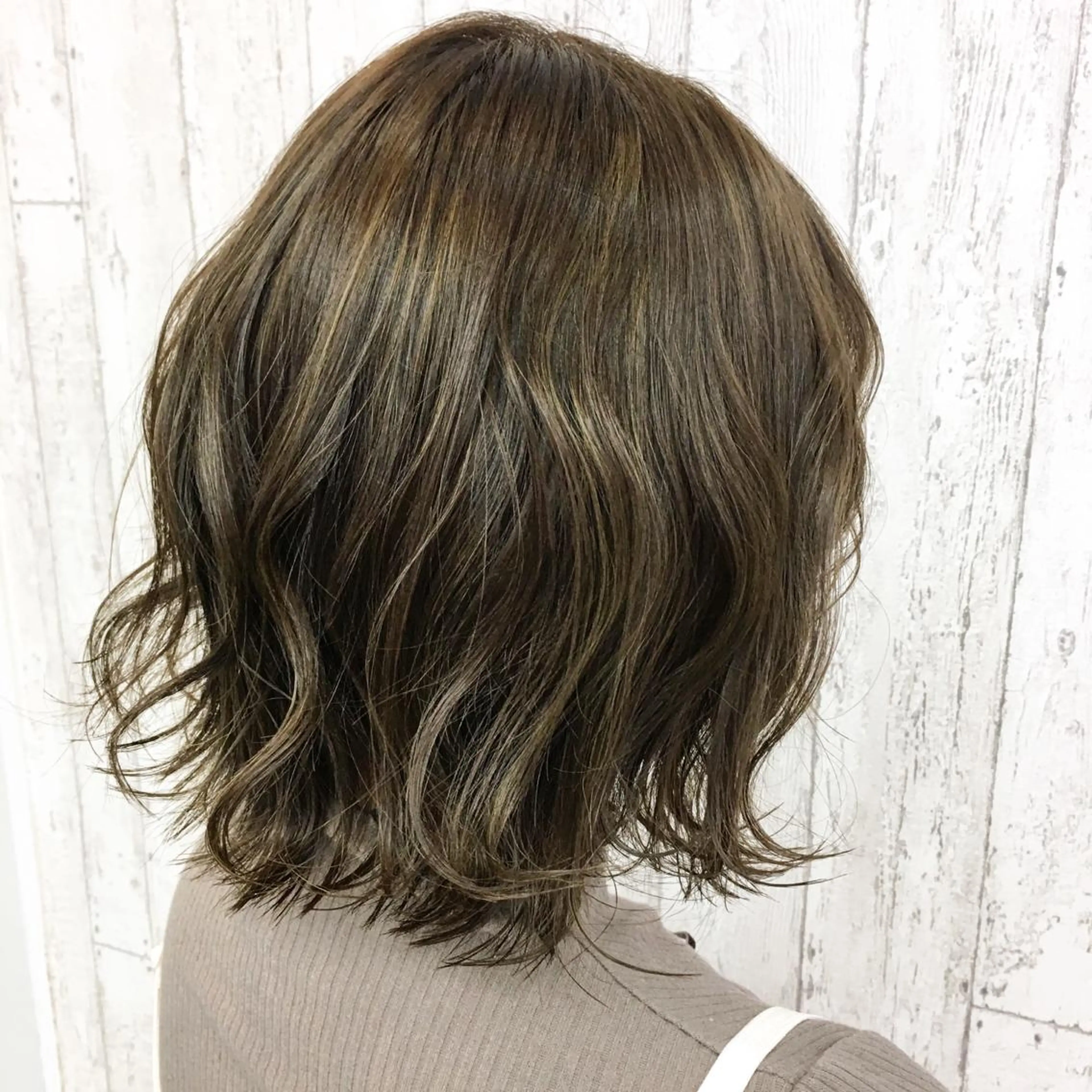 セミロング カラー ベージュカラー ハイライトカラー ハイライト Kaede .のヘアスタイル