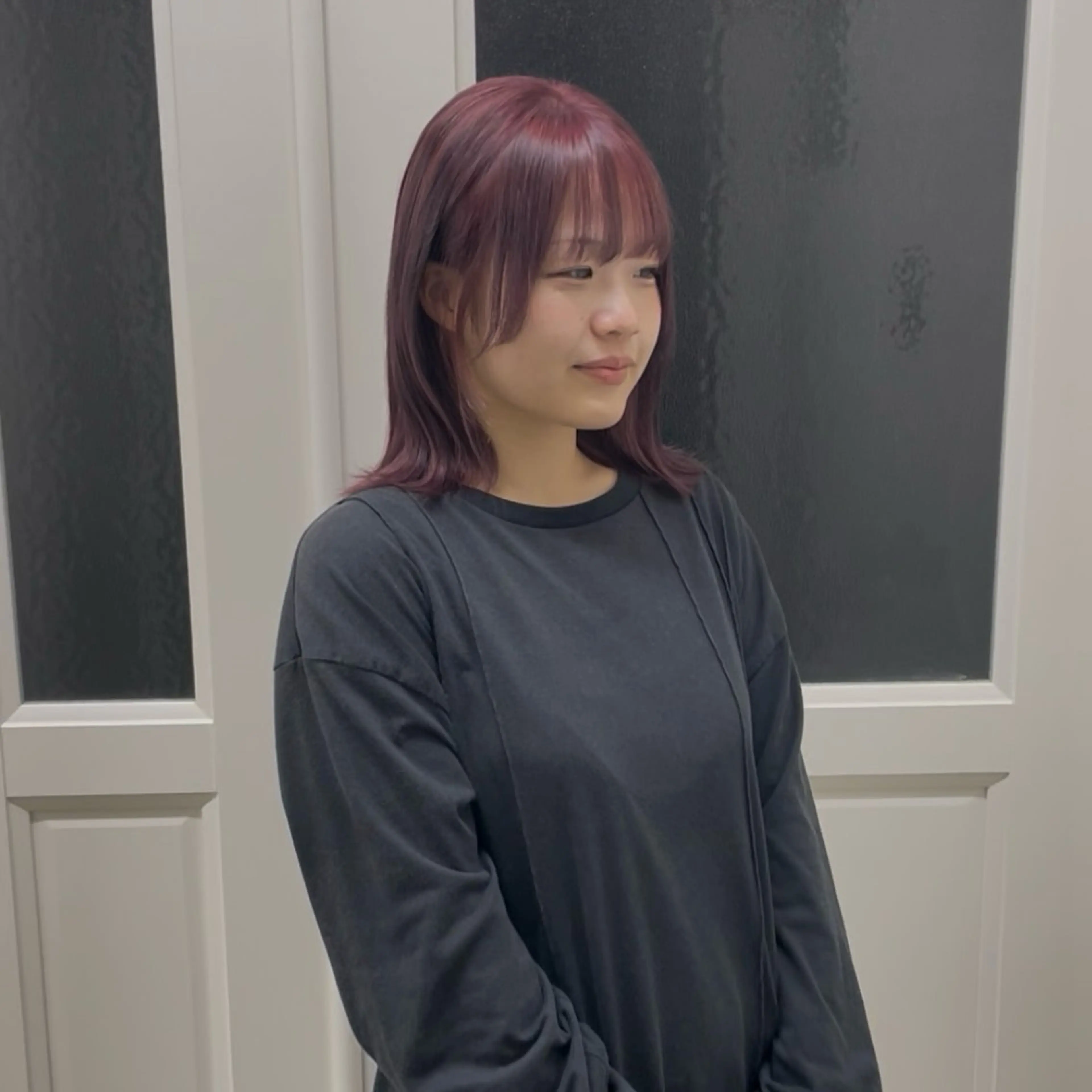 ミディアム カラー ブリーチ ボルドーカラー 透明感カラー ピンクカラー パープルカラー ヘアカラー ❄️透明感カラー / ハイトーン❄️WAOのヘアスタイル