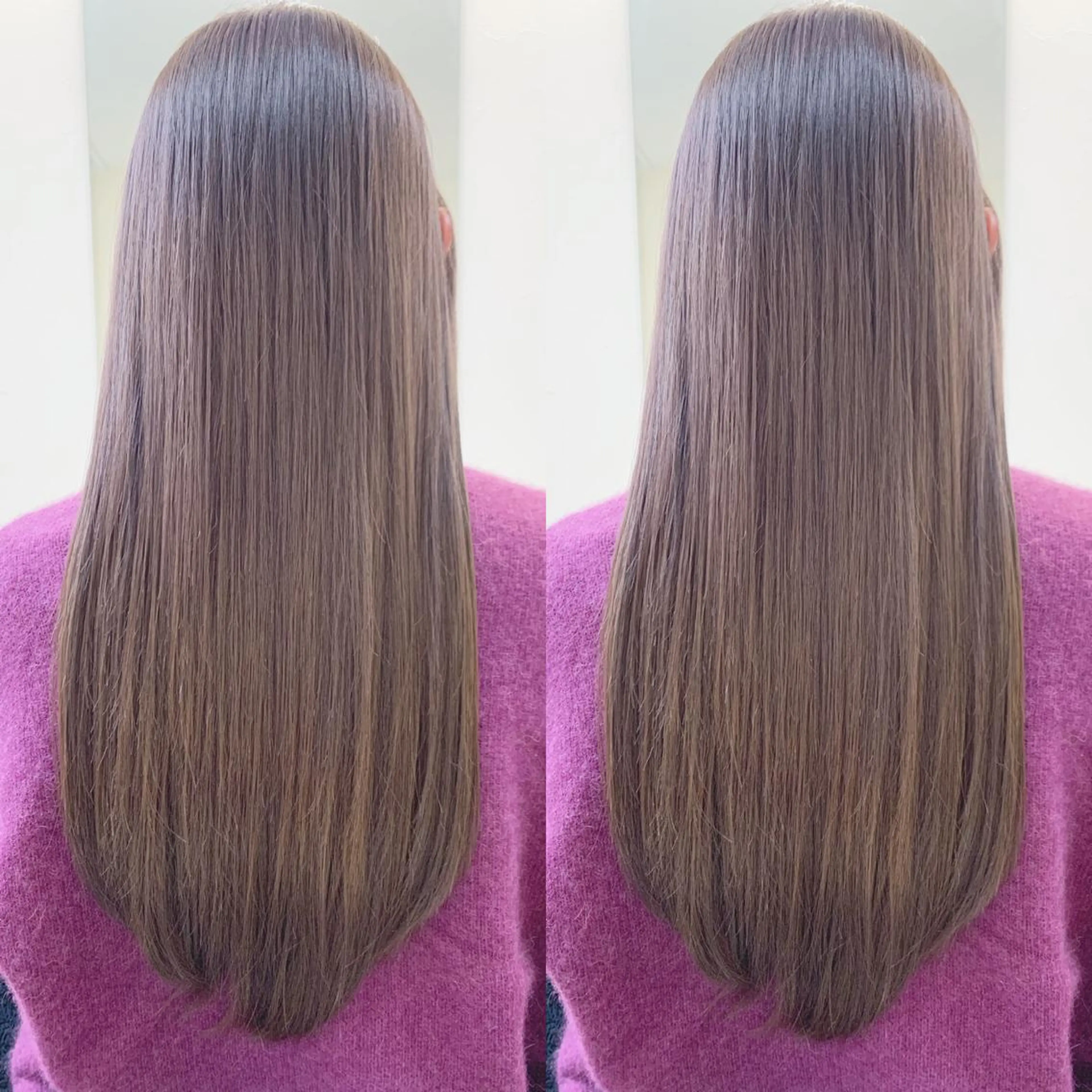 ロング パープルカラー 髪質改善 カット ヘアカラー 縮毛矯正 トリートメント H (エイチ) 烏丸御池店のヘアスタイル
