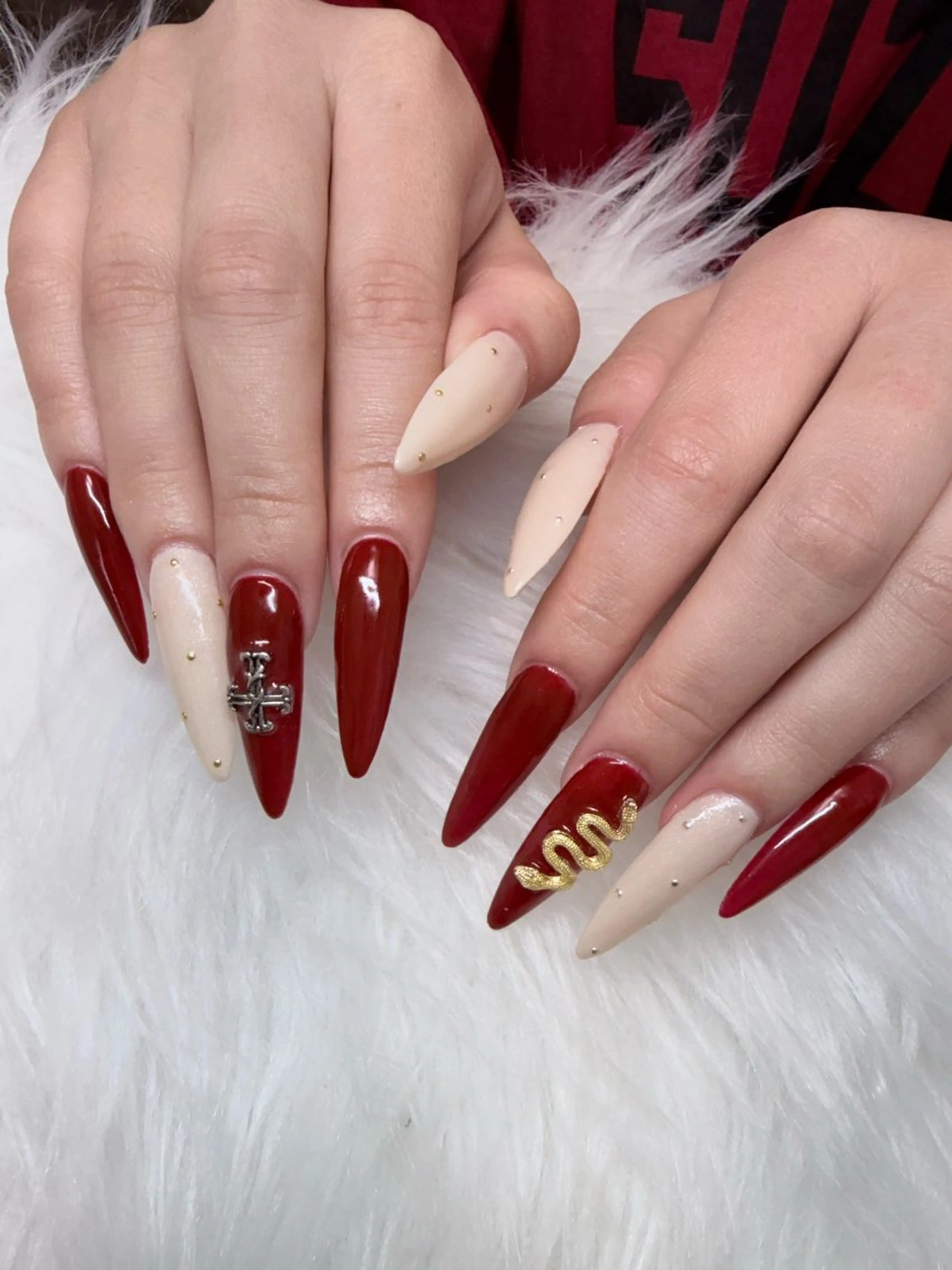 ネイル ボルドー ゴールド シンプルネイル Malo nailのネイルデザイン