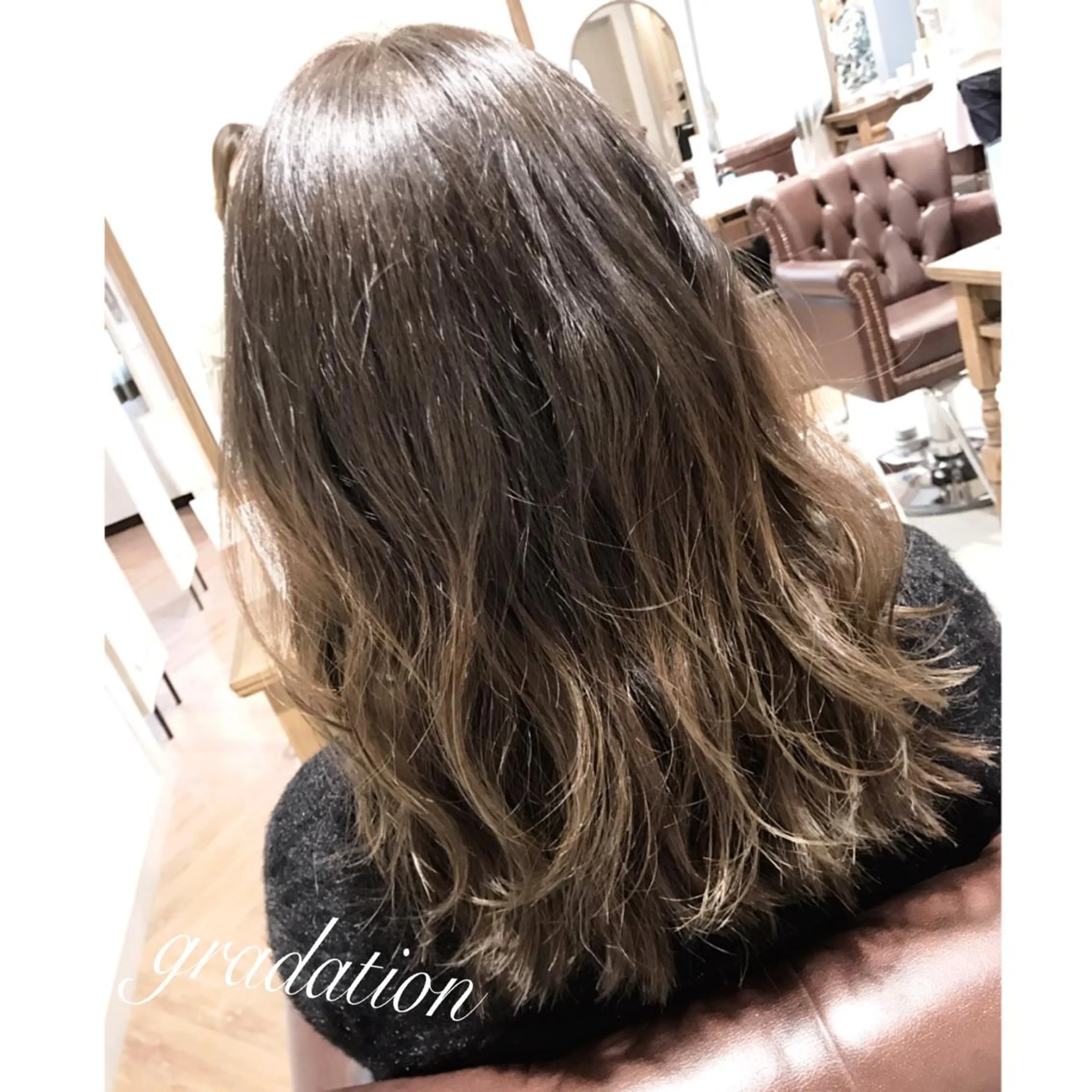 セミロング カラー パーマ ヘアアレンジ 韓国♡ハイライト ♡YURIのヘアスタイル