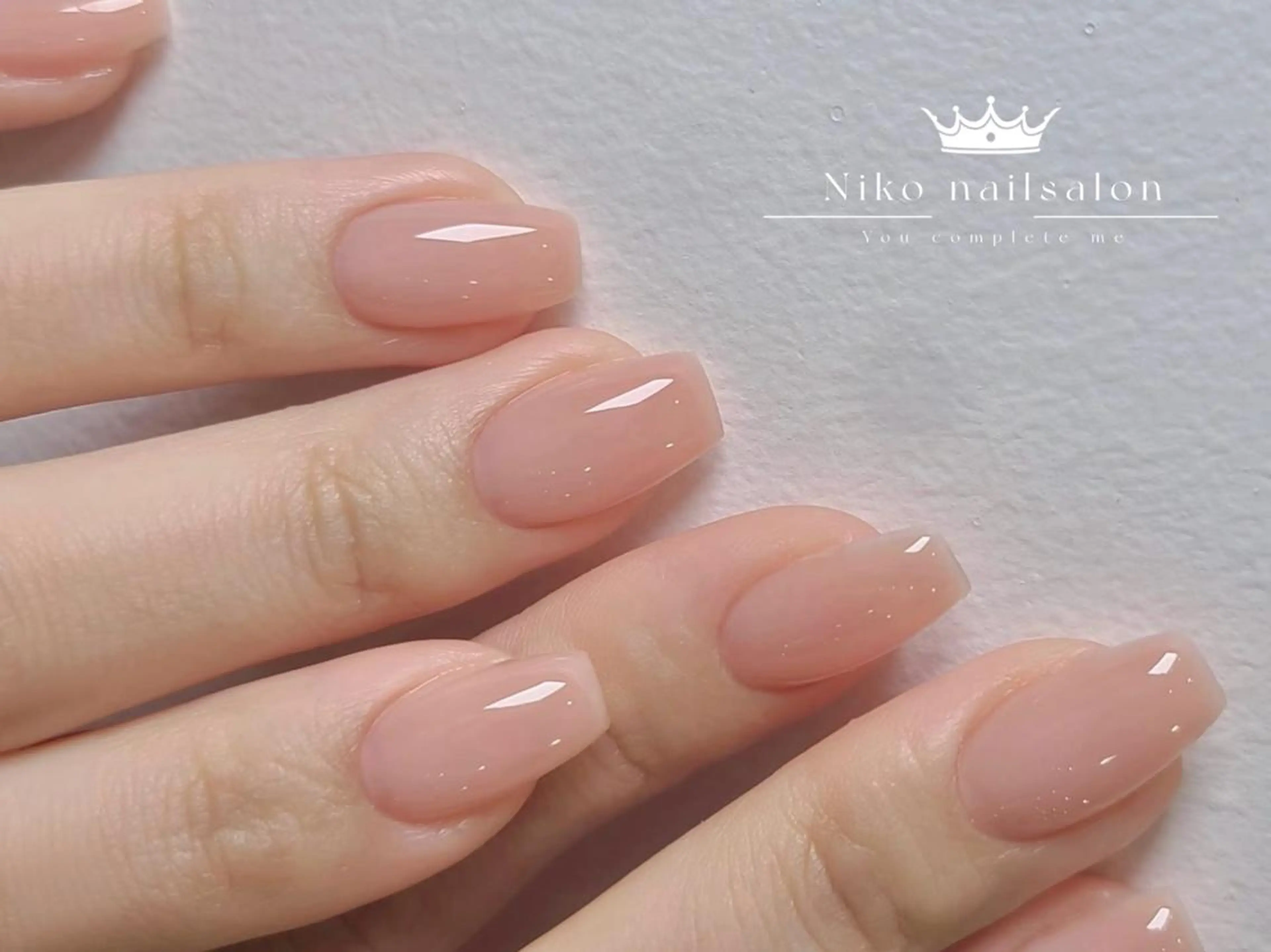 ネイル 長さ出し フットネイル フレンチネイル ジェルネイル ガラスフレンチ Nikoネイルサロン 本八幡店のネイルデザイン