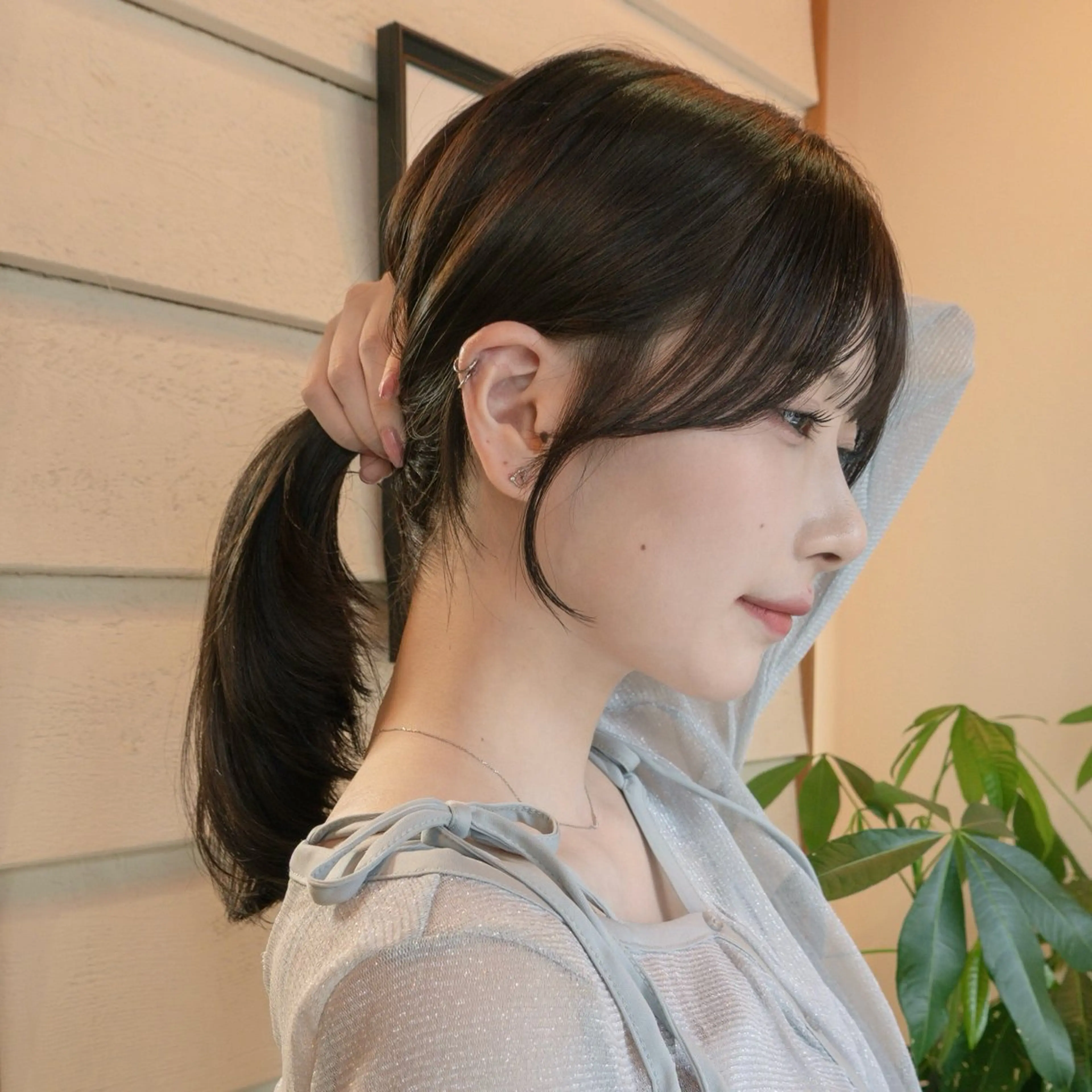 セミロング カット 韓国レイヤー　船橋 徒歩5分/小川友美のヘアスタイル