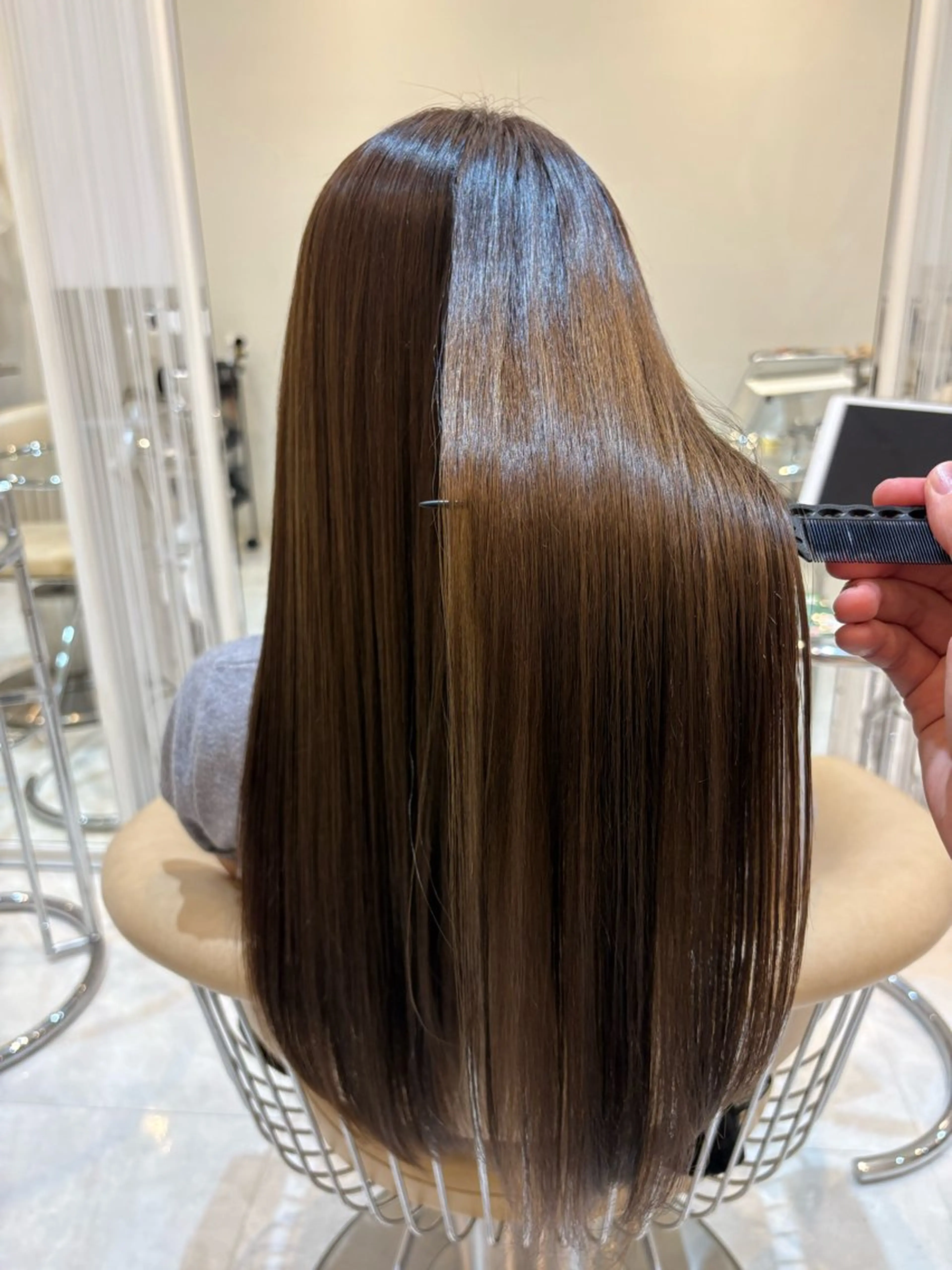 セミロング 髪質改善 縮毛矯正 トリートメント カット 縮毛矯正 Watai 山下直哉のヘアスタイル