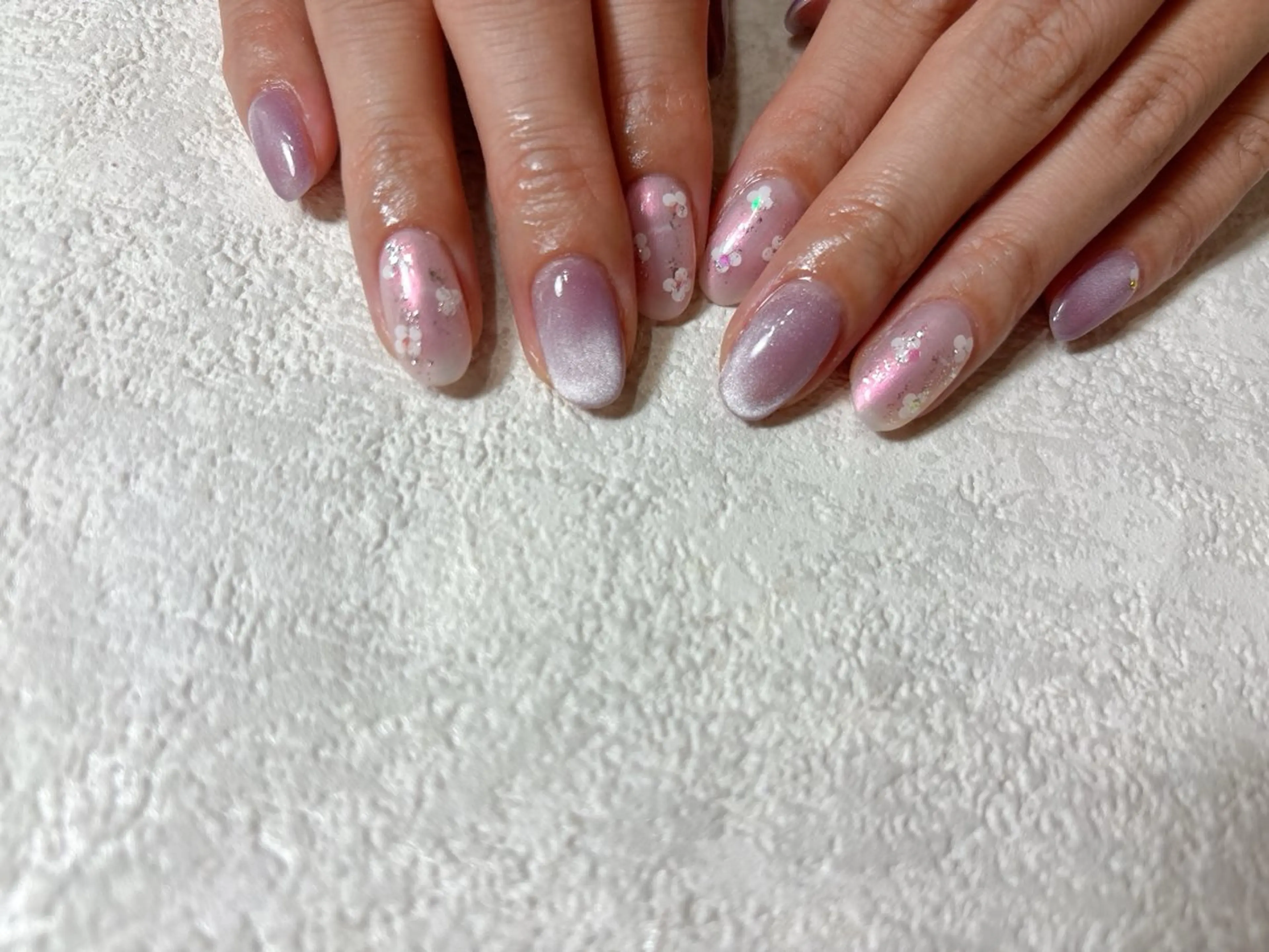 ネイル オーロラネイル フットネイル フレンチネイル ジェルネイル マグネットネイル ハンドネイル kikinail 溝の口のネイルデザイン