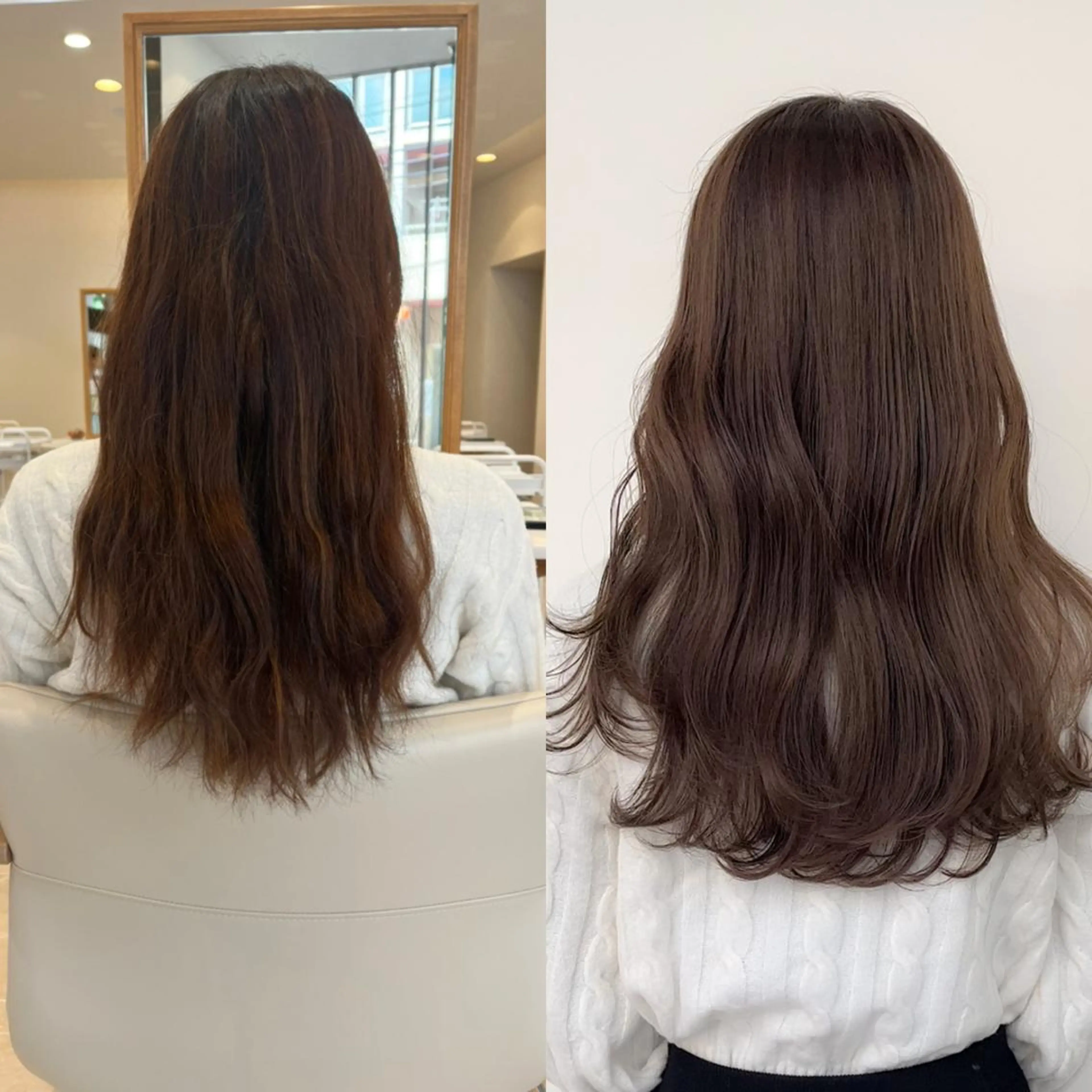 ミディアム カラー 透明感カラー グレージュ レイヤーカット カット ヘアカラー トリートメント ミタニ/髪質改善 /レイヤーカットのヘアスタイル