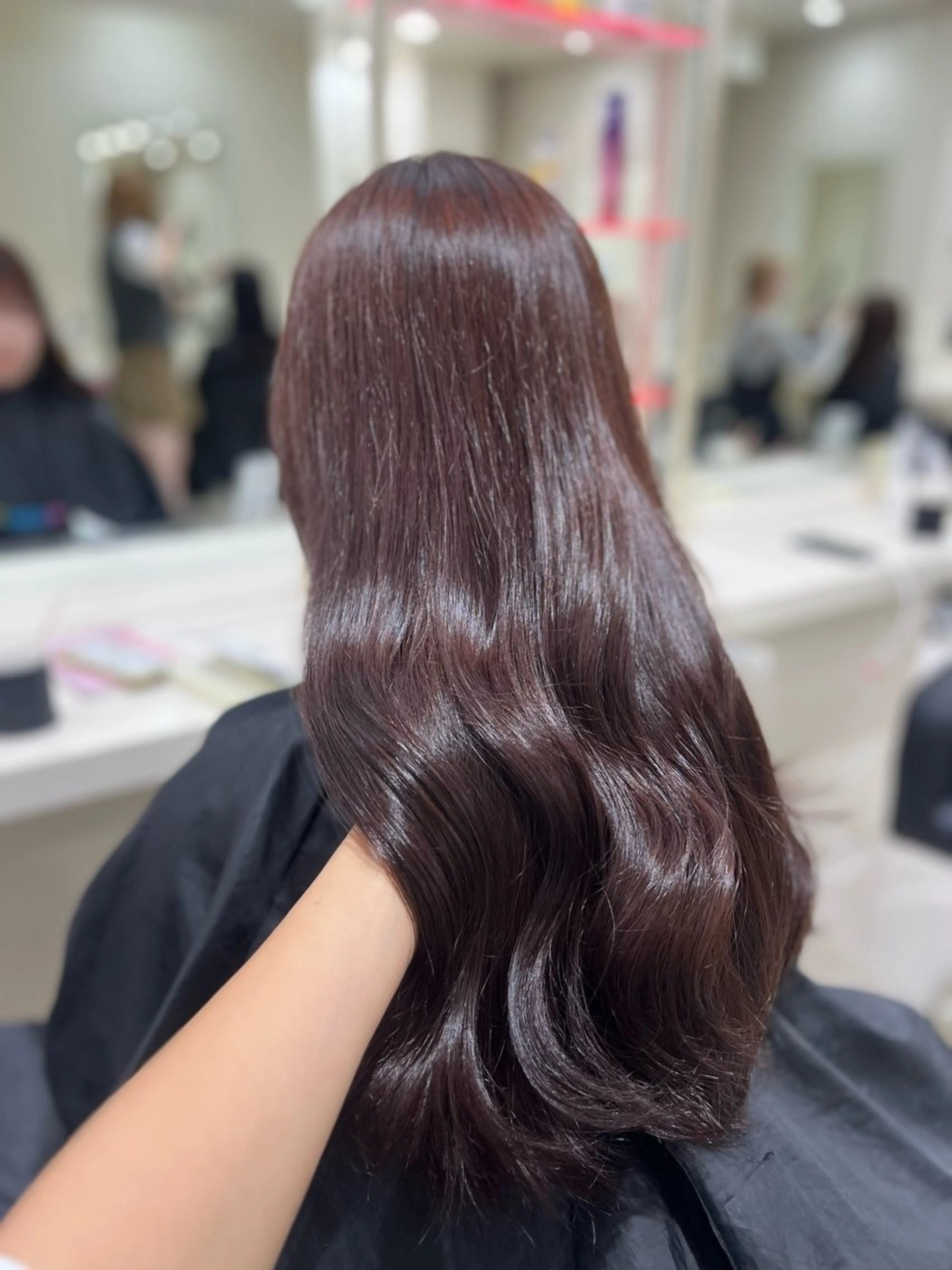 ロング カラー ブラウンカラー チョコレートブラウン ヘアカラー ヘアセット 大人上品ベージュ 🎀HARUNAのヘアスタイル