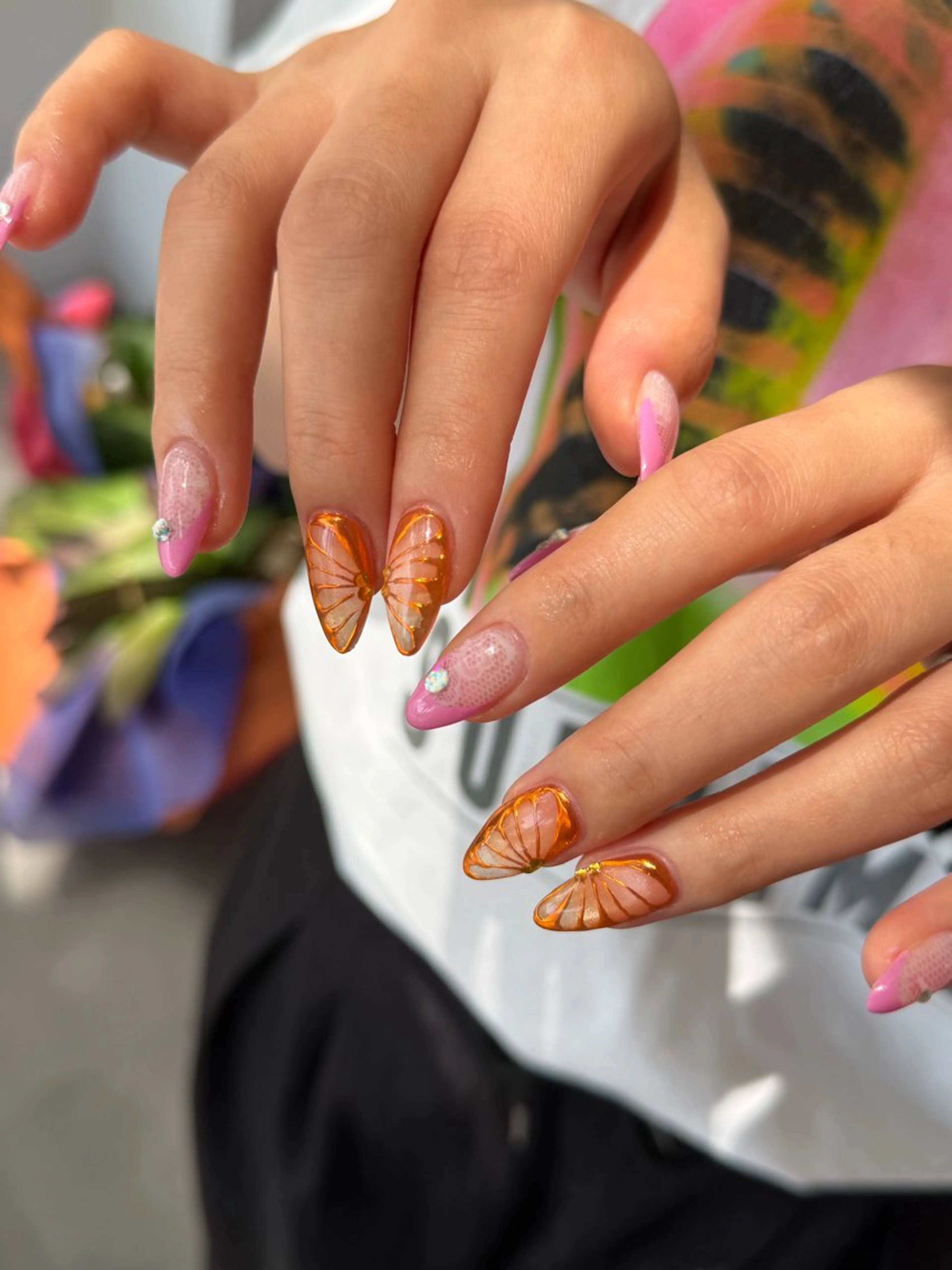 ネイル アートネイル レース ハンドネイル フットネイル butter flowerのネイルデザイン