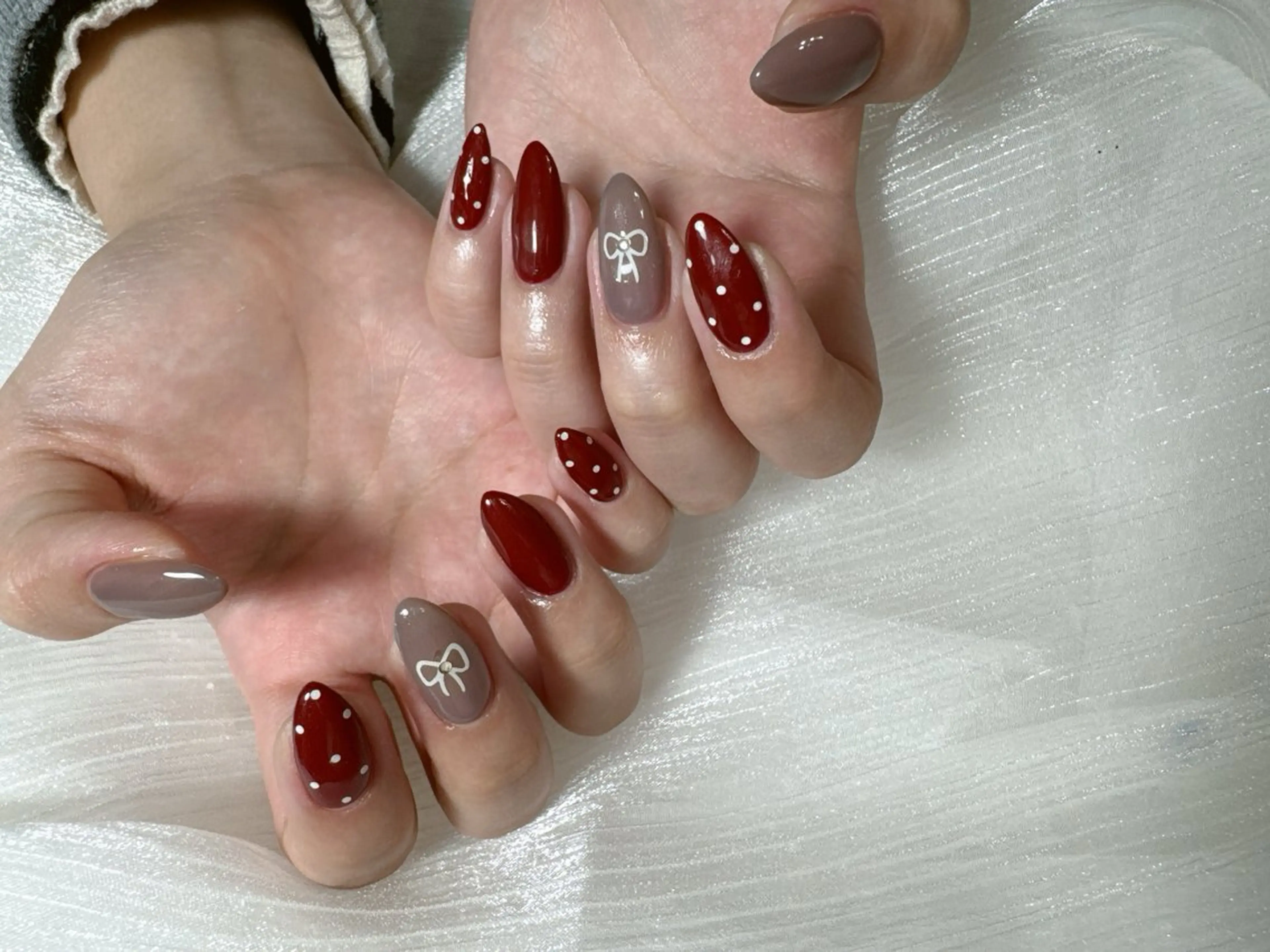 ネイル オーロラネイル フットネイル フレンチネイル ジェルネイル ハート ハンドネイル kikinail 溝の口のネイルデザイン