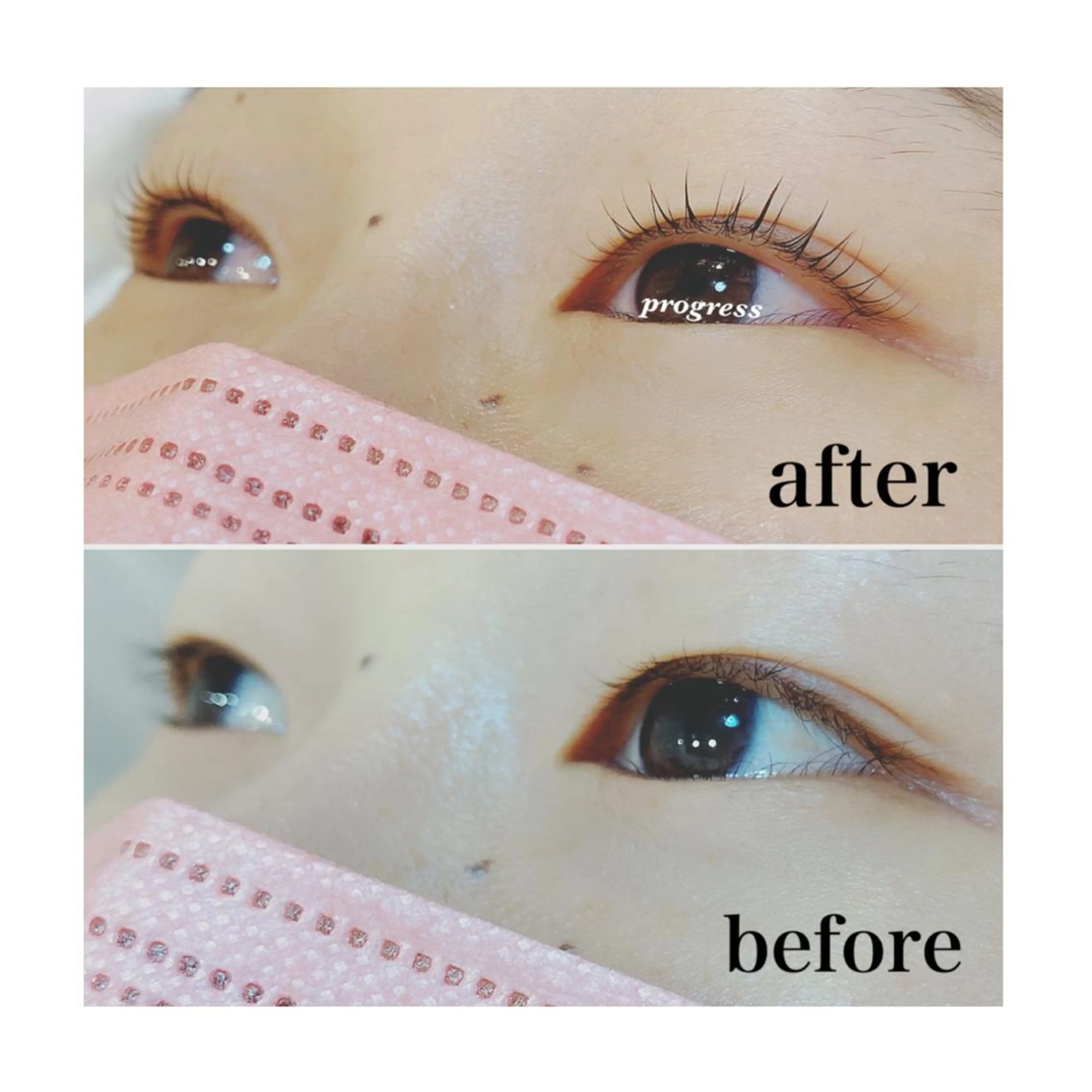 マツエク・マツパ カラーマツエク フラットラッシュ まつげパーマ セーブル 一重×まつ毛パーマ progress つくばのマツエク・マツパデザイン