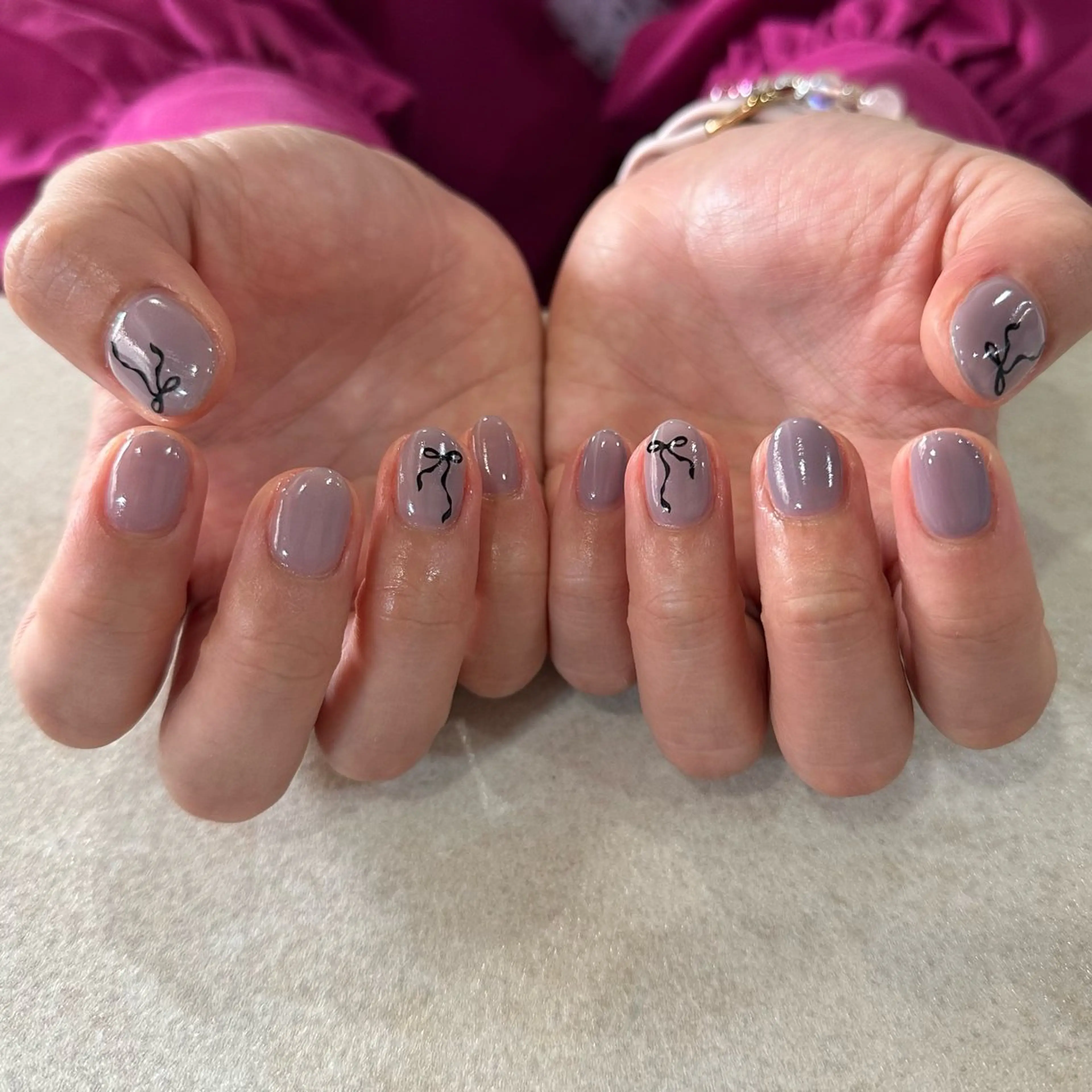 ネイル リボン ハンドネイル nanaco/ 大分府内町ネイルのネイルデザイン