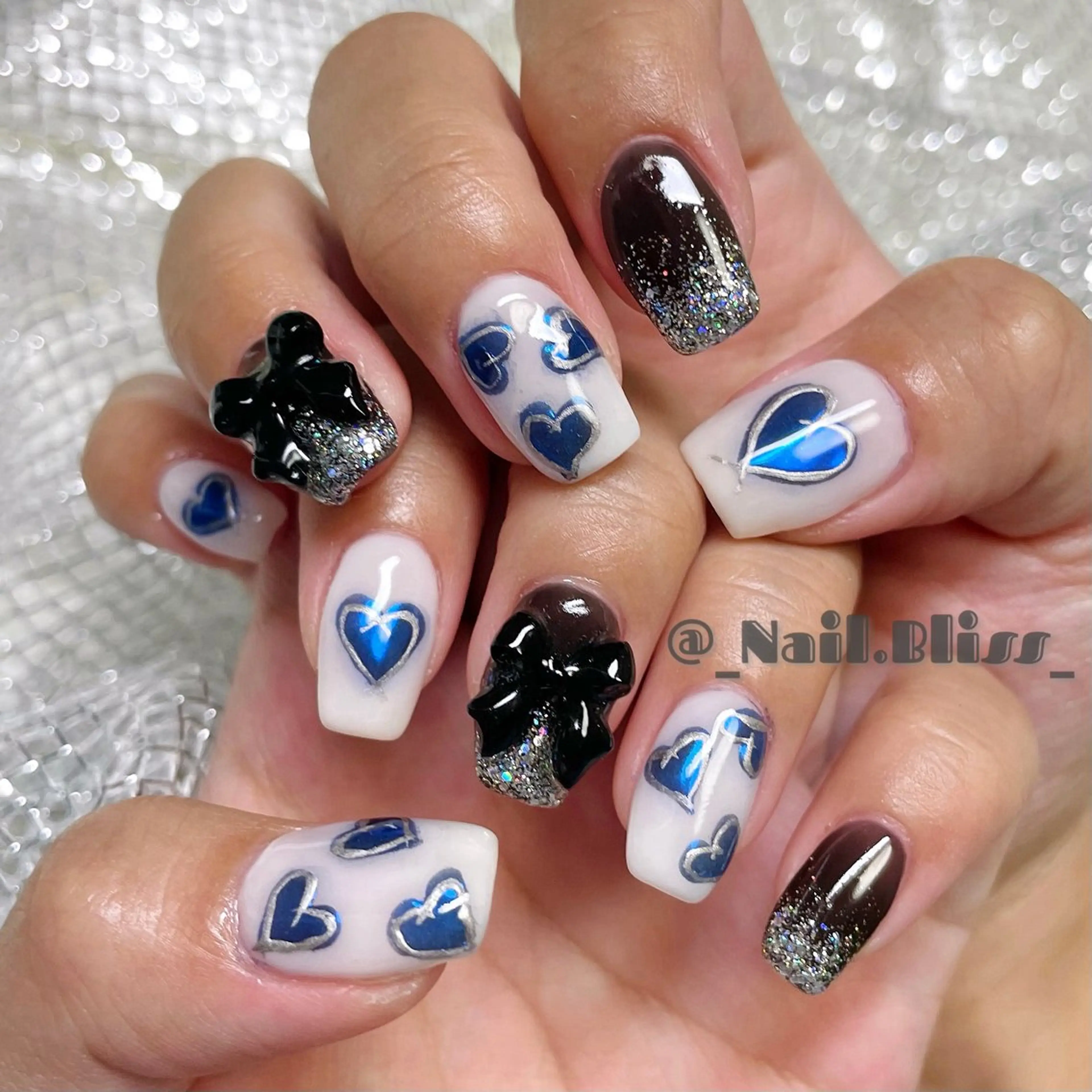 ネイル ハート 持ち込み ハンドネイル NAIL BLISSのネイルデザイン