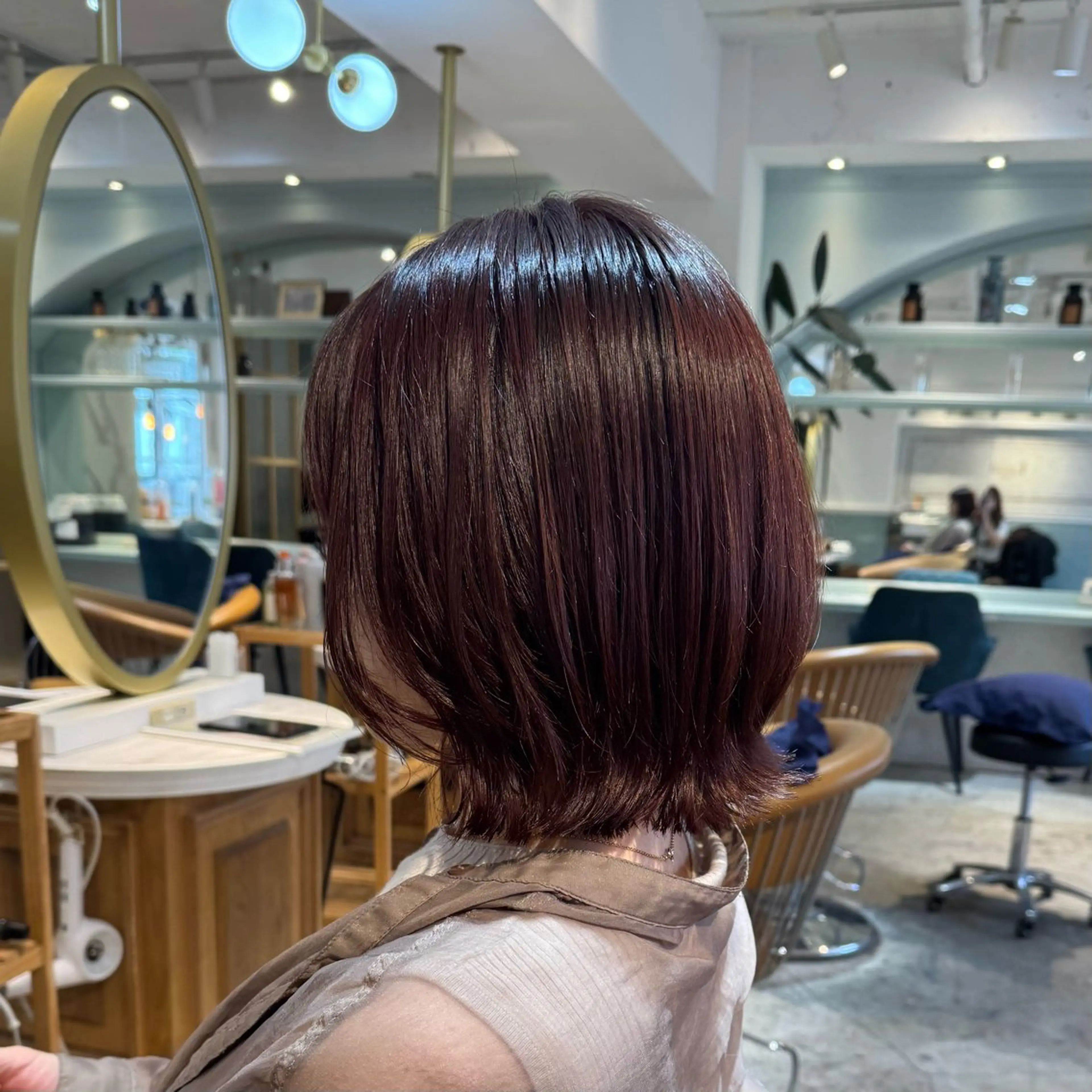 ミディアム ボブレイヤー ボブ 韓国風ヘア レイヤーカット カット トリートメント ヘアセット 髪質改善/ボブ /韓国/erikoのヘアスタイル