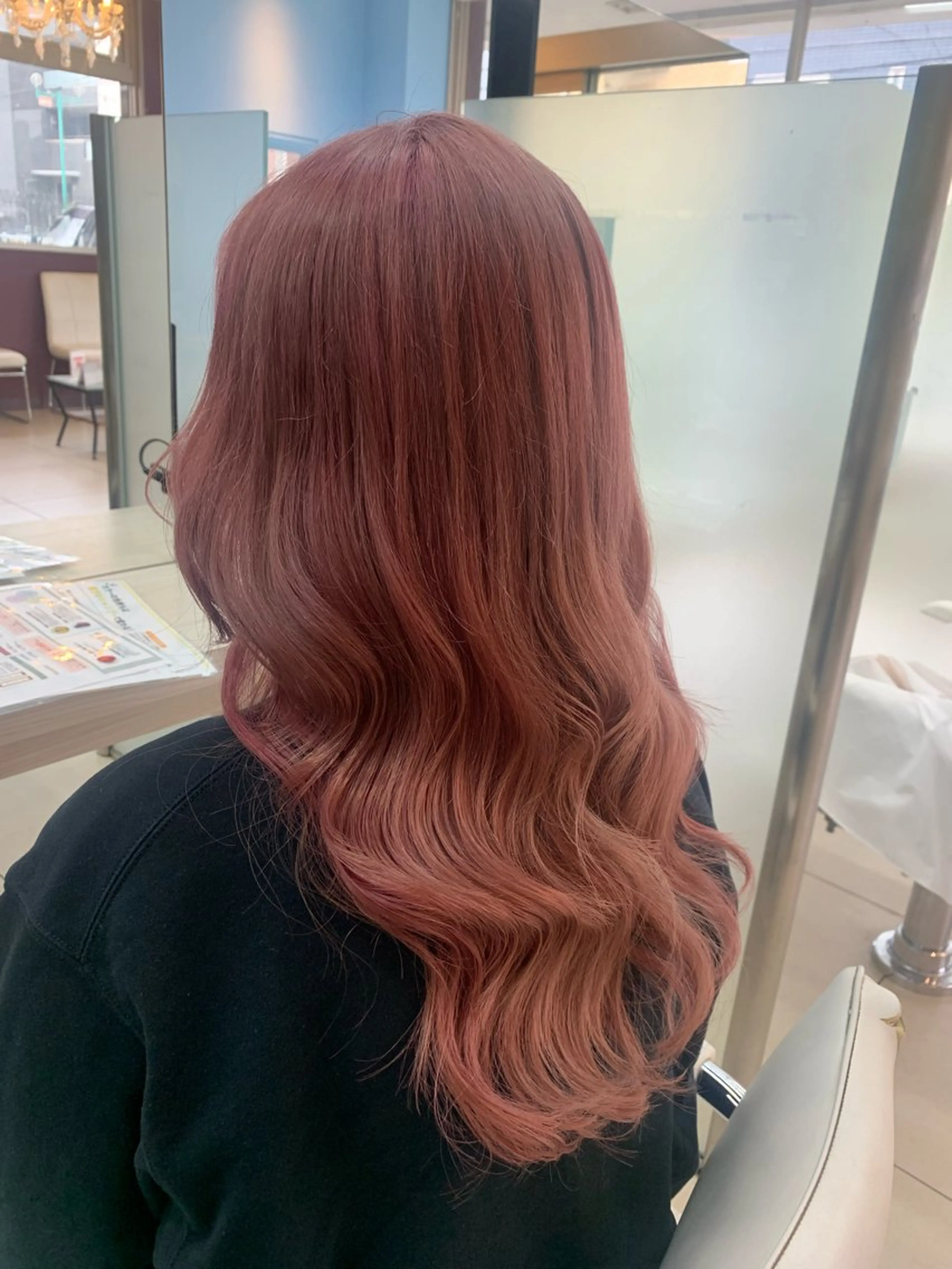 ロング カラー ブリーチ ピンクカラー ヘアカラー トリートメント ✂︎レディース のメンズカット屋さんのヘアスタイル