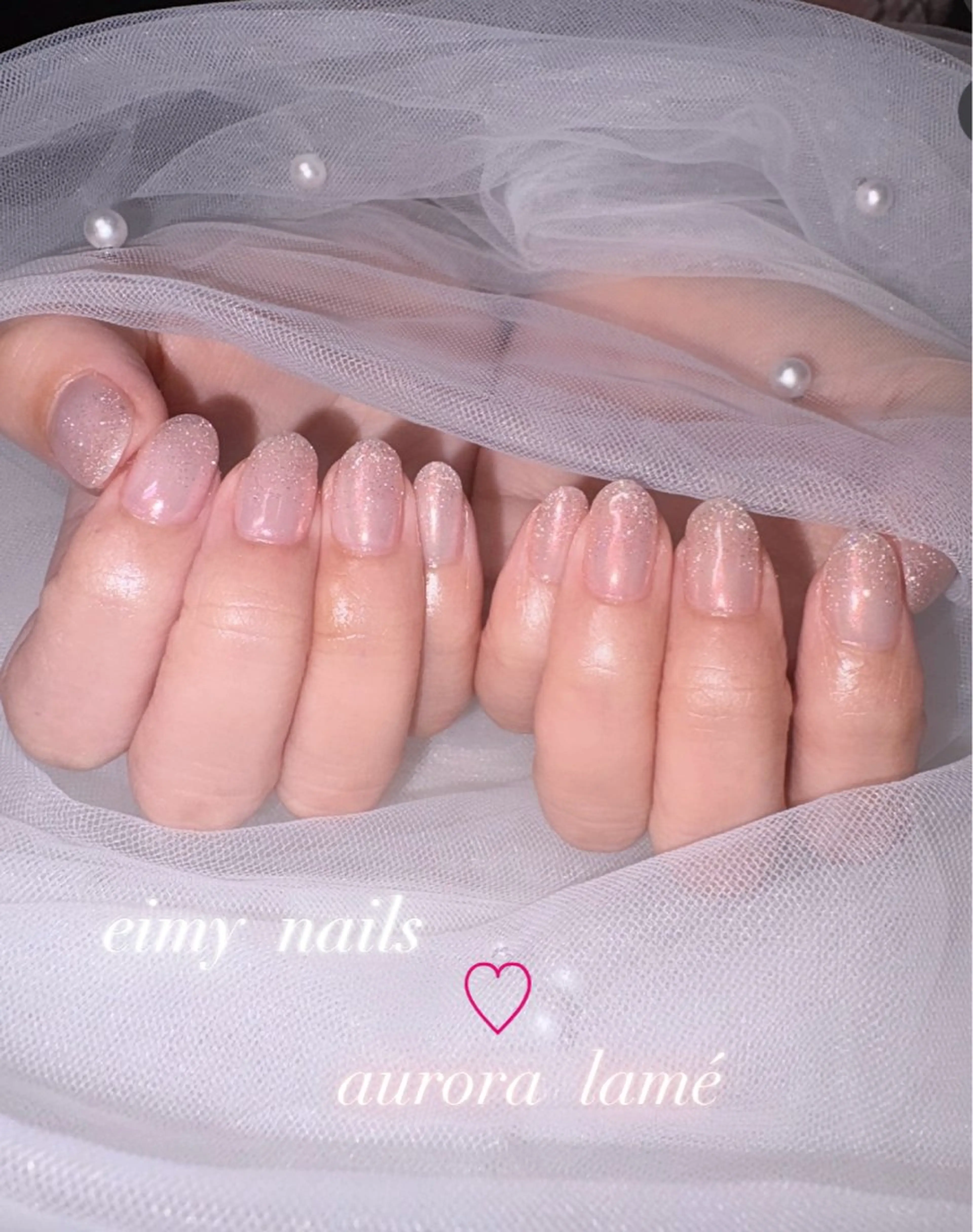 ネイル オーロラネイル ワンカラーネイル ピンク ハンドネイル eimy nails♡のネイルデザイン
