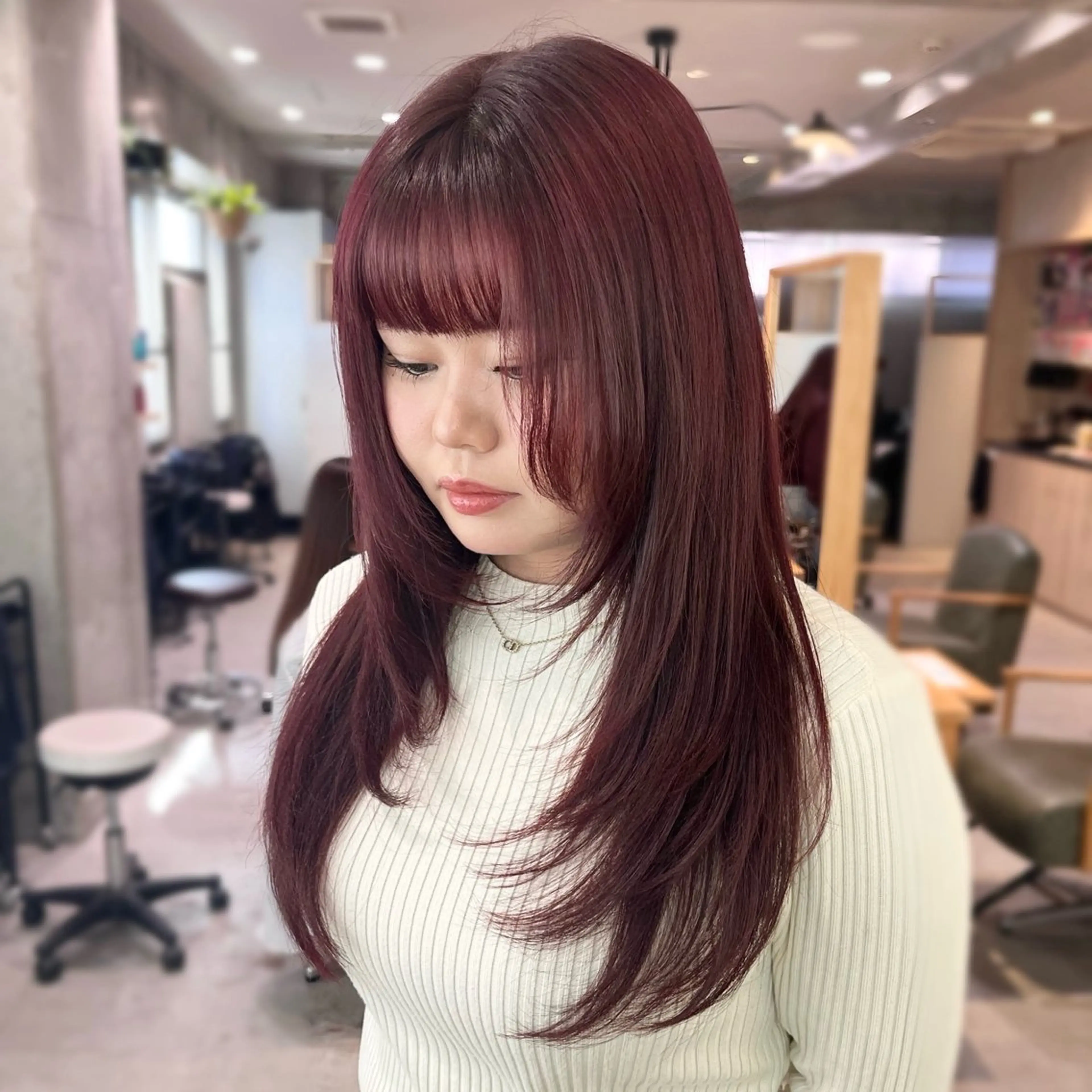 セミロング カラー ｵﾀｸ美容師🛍/ 酸性ストレート/艶髪のヘアスタイル