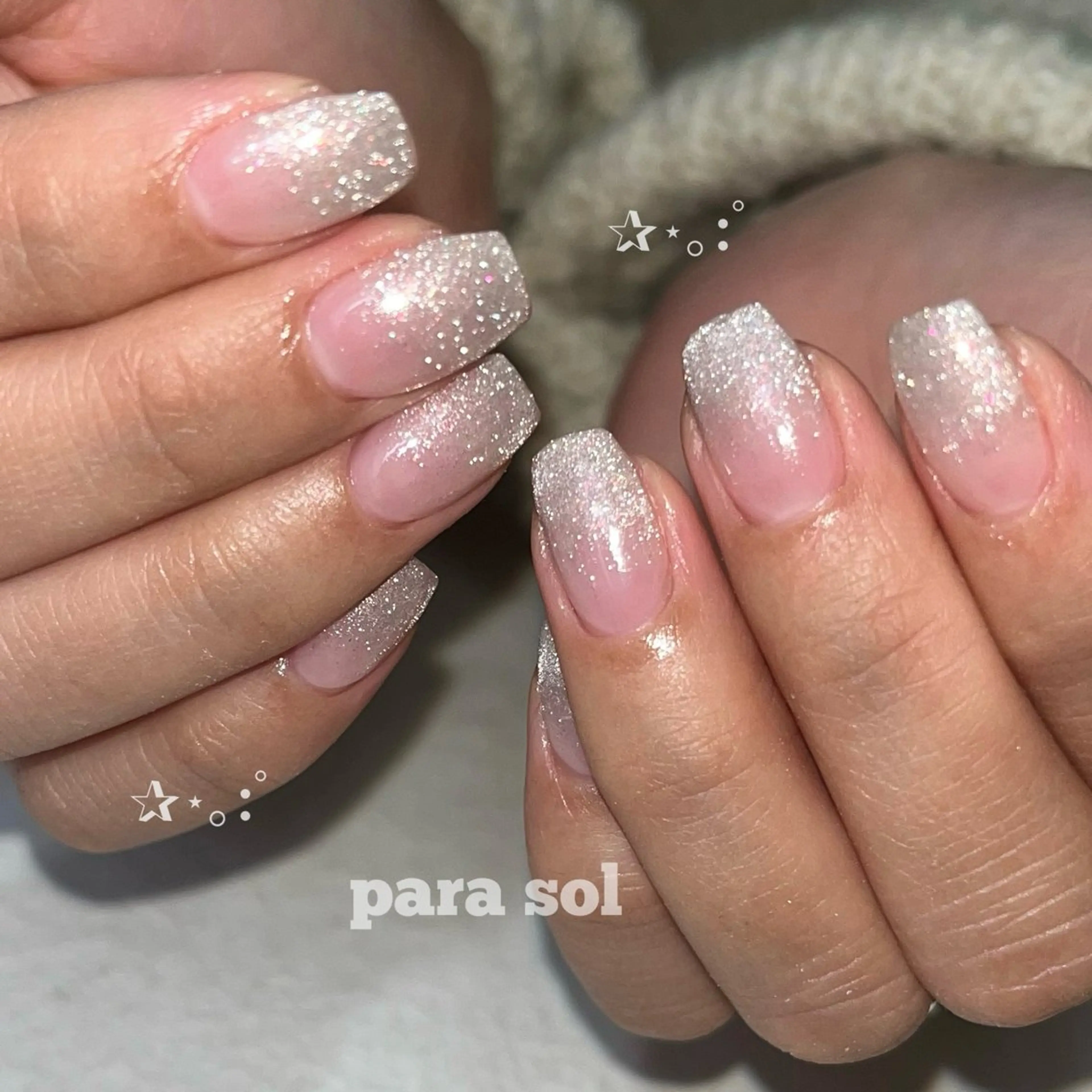 ネイル フラッシュネイル ジェルネイル グラデーション キラキラネイル 韓国ネイル ハンドネイル Para Sol nail　Maoのネイルデザイン