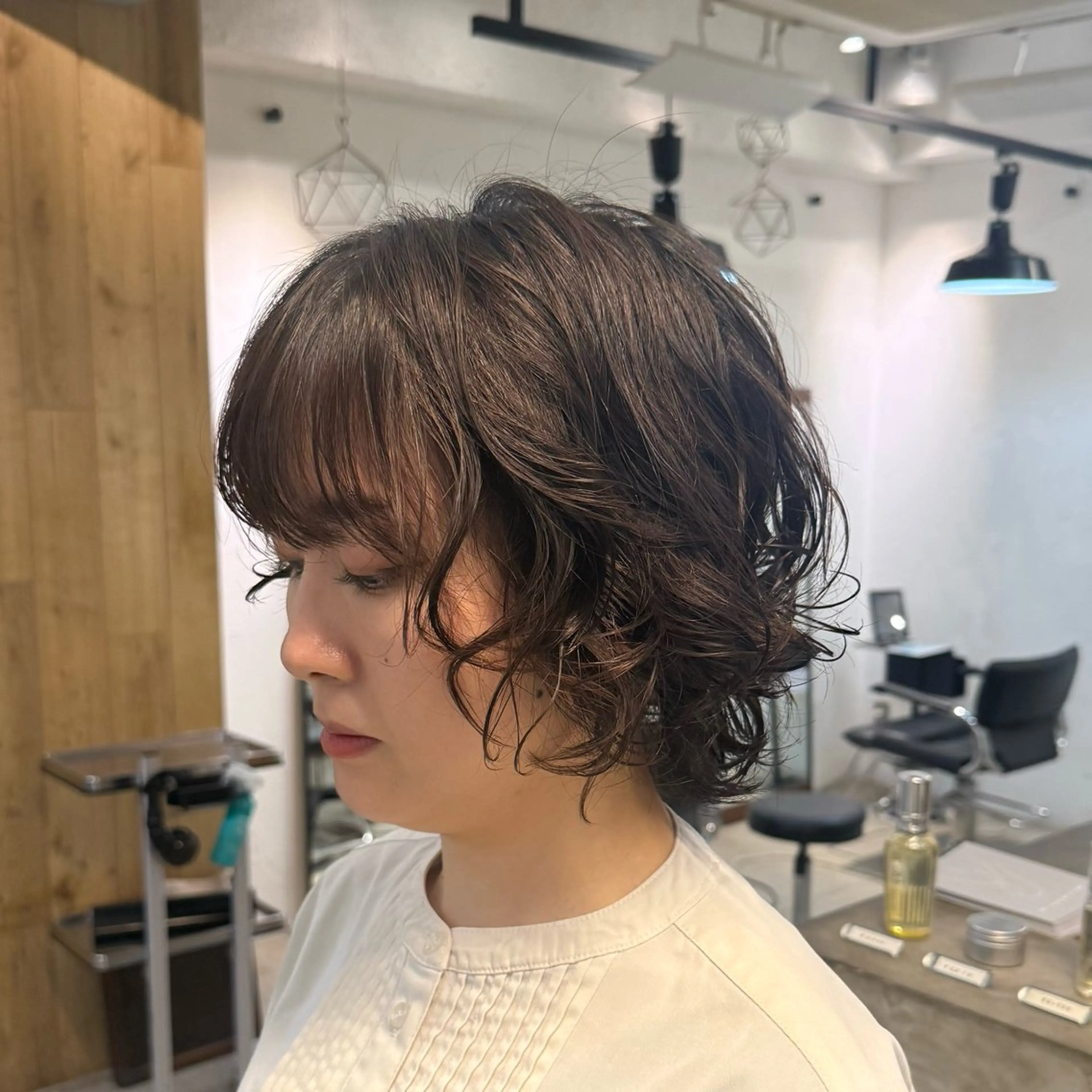 ショート パーマ パーマ トリートメント Lomalia もえか/ボブパーマのヘアスタイル