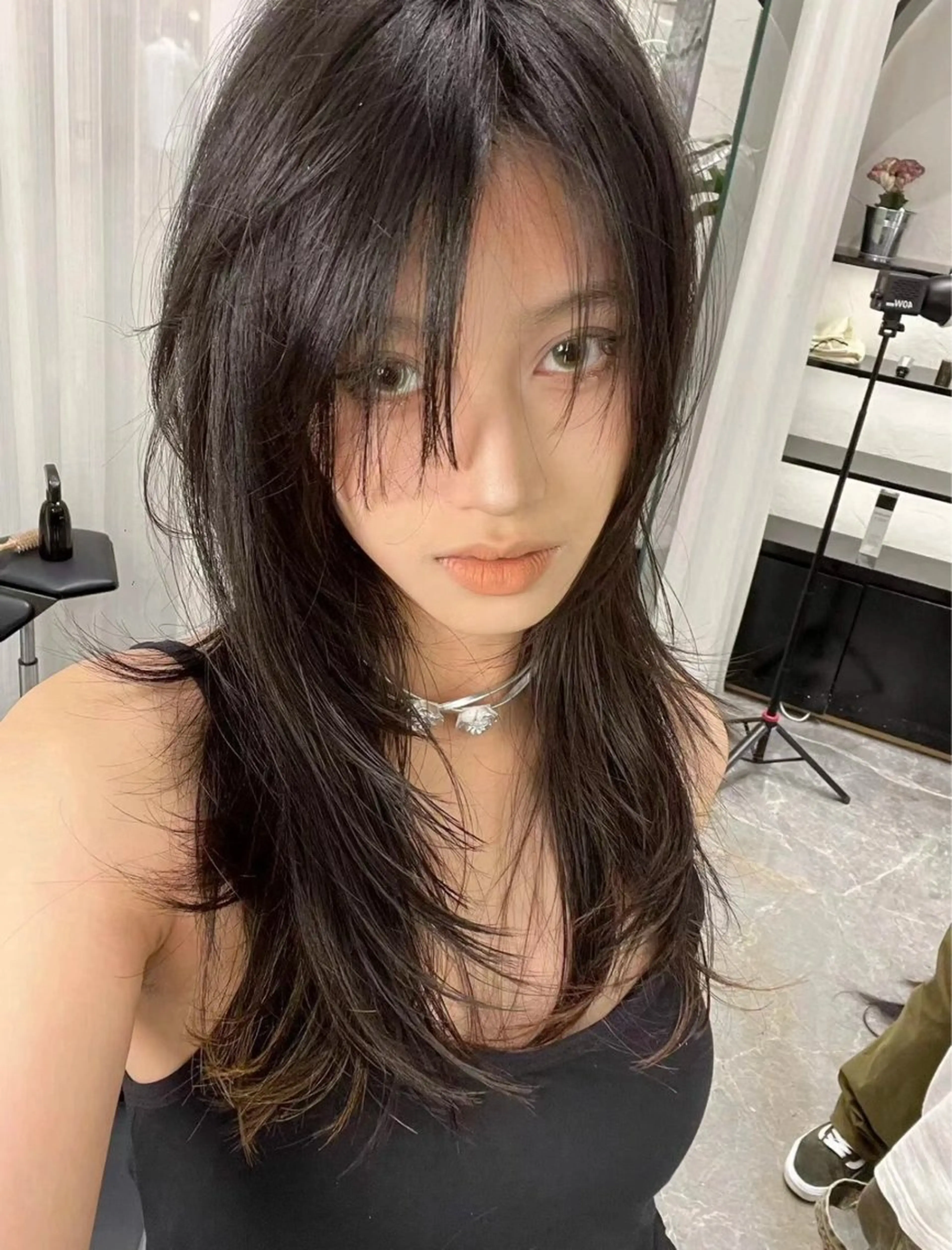 ロング カット ヘアカラー トリートメント 海野翔吾🇨🇳 ワンホンレイヤーのヘアスタイル