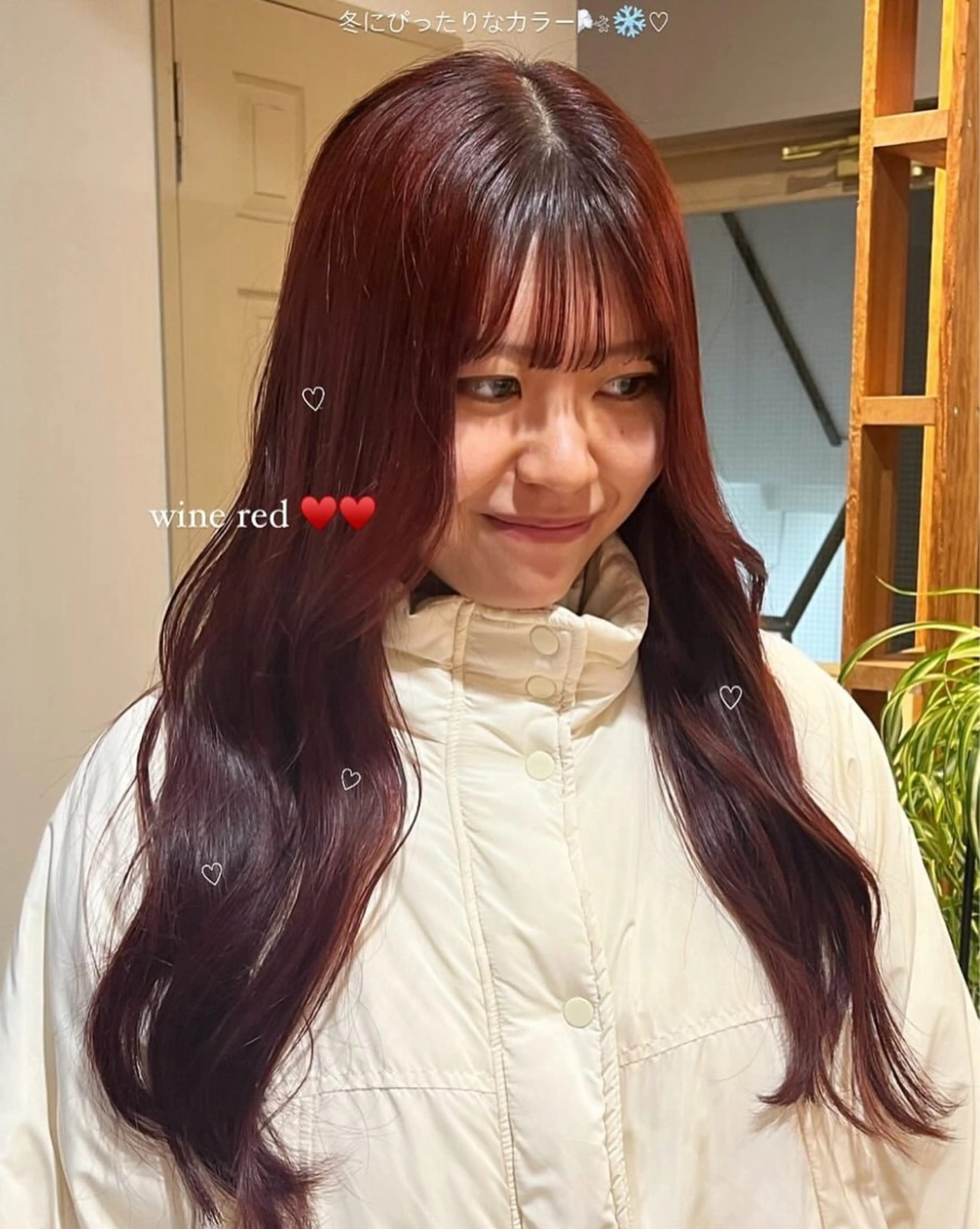 ロング カラー レッドカラー ヘアカラー ai🎀中目黒美容室 /暖色×ガーリーのヘアスタイル