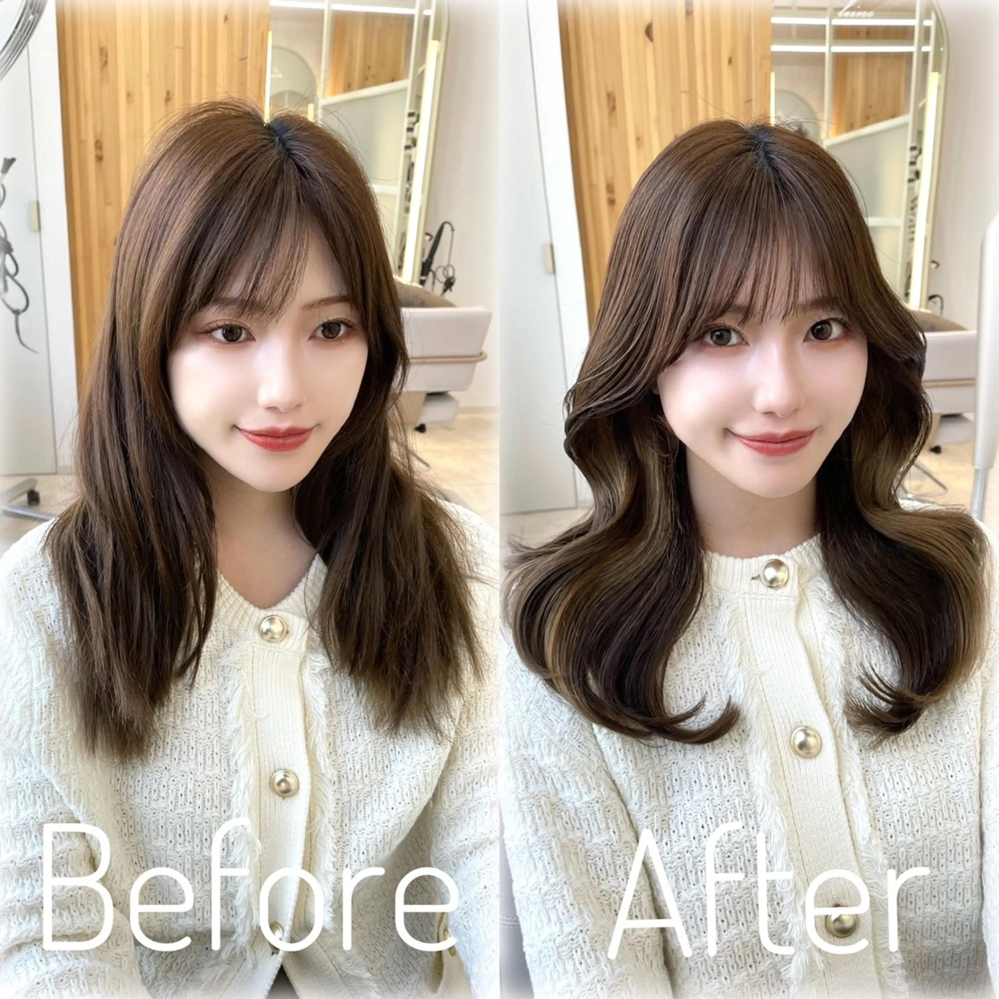 ミディアム カラー くびれヘア 顔周りカット 韓国風ヘア レイヤーカット シースルーバング 🇰🇷韓国風くびれ ヘア🇰🇷中村優大のヘアスタイル