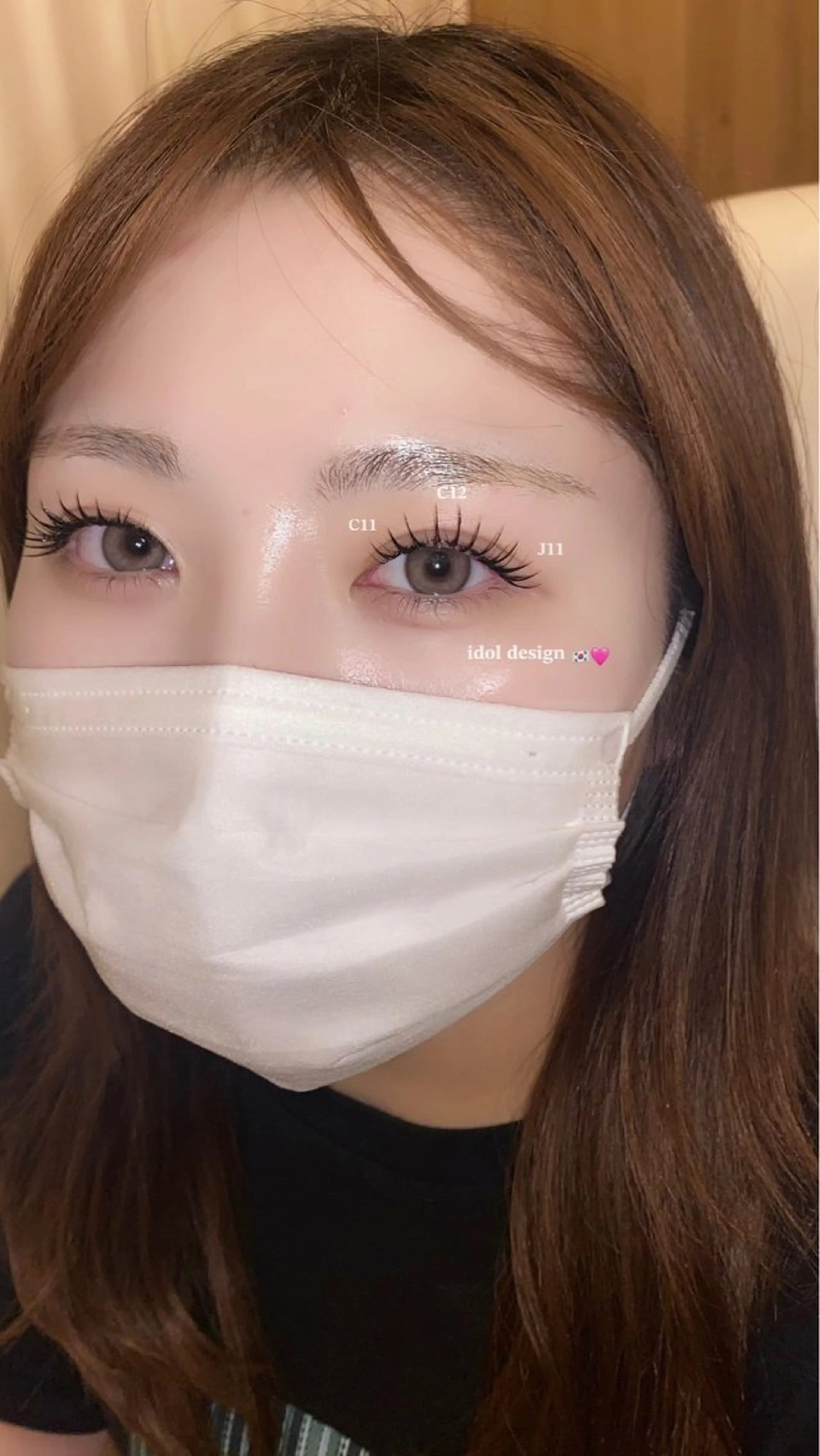 マツエク・マツパ 肌に馴染むハイトーン /ミルクティーカラーのヘアスタイル