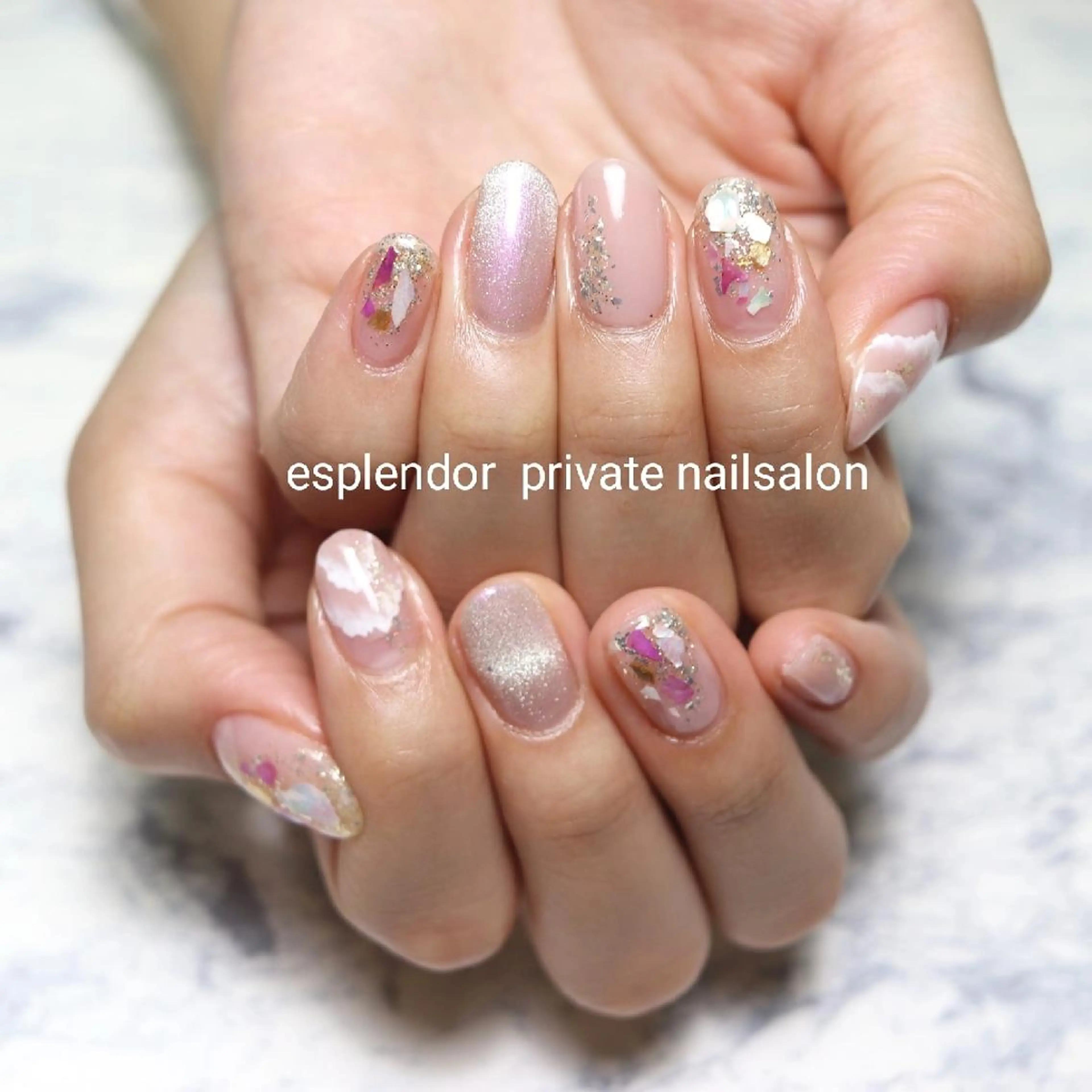 ネイル オーロラネイル マグネットネイル ハンドネイル ハンドケア esplendor  エスプレンドル所属・esplendor  小野寺のネイルデザイン