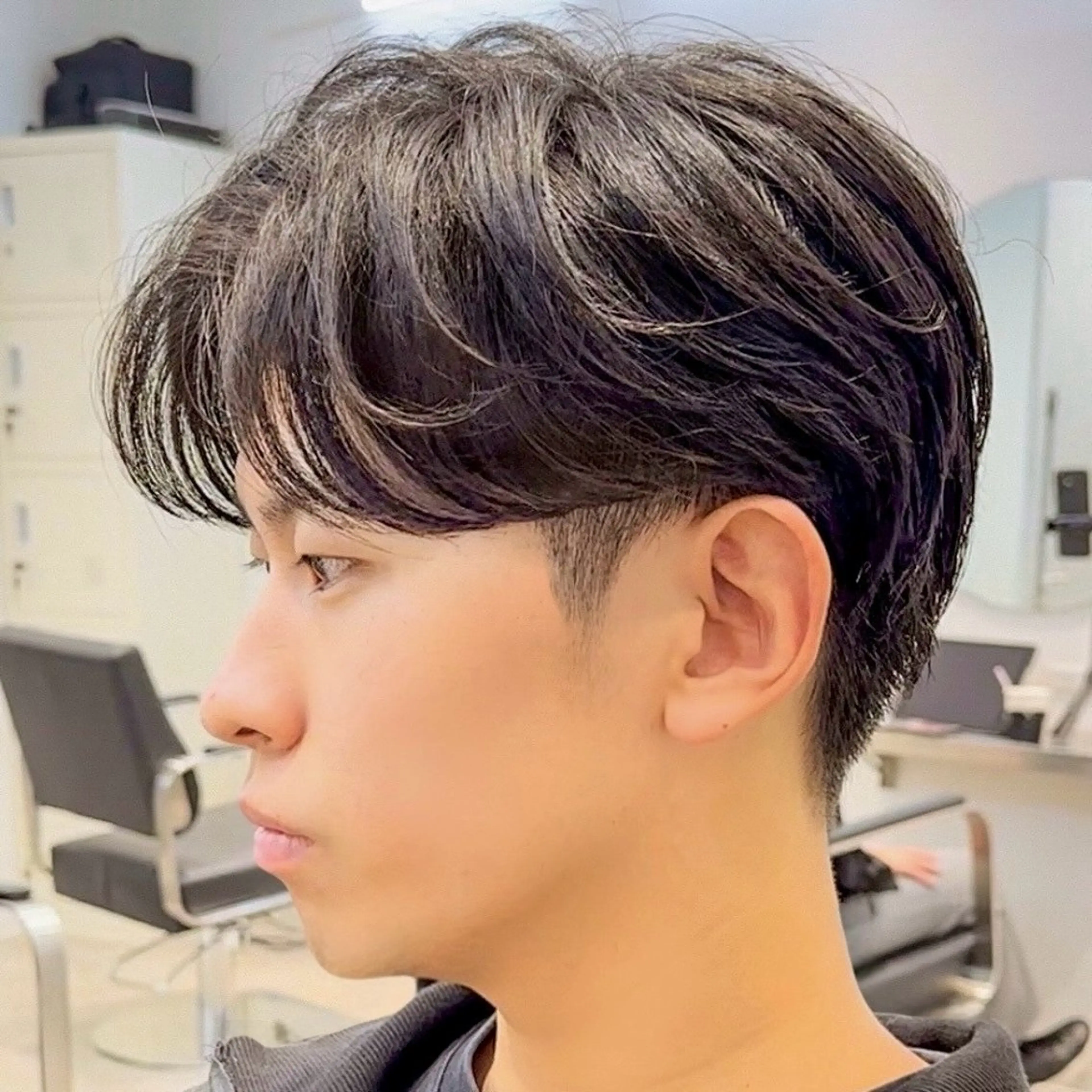 メンズ センターパート メンズ韓国風 韓国マッシュ マッシュ メンズパーマ カット メンズパーマ/メンズ カット/たばたよしきのヘアスタイル