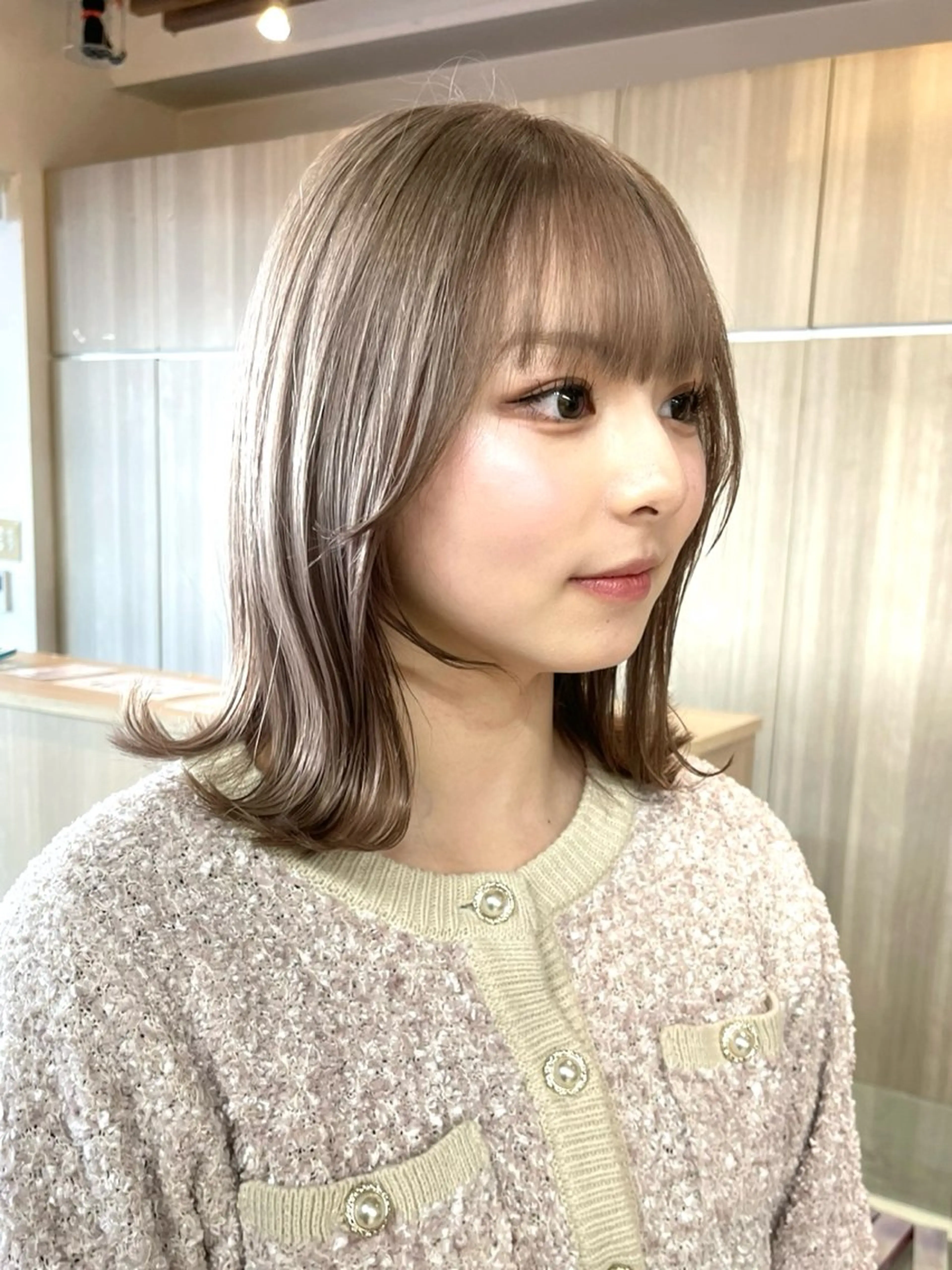 ミディアム カラー カット ヘアカラー トリートメント 野田頭 心🌿/ボブ レイヤー/艶カラーのヘアスタイル