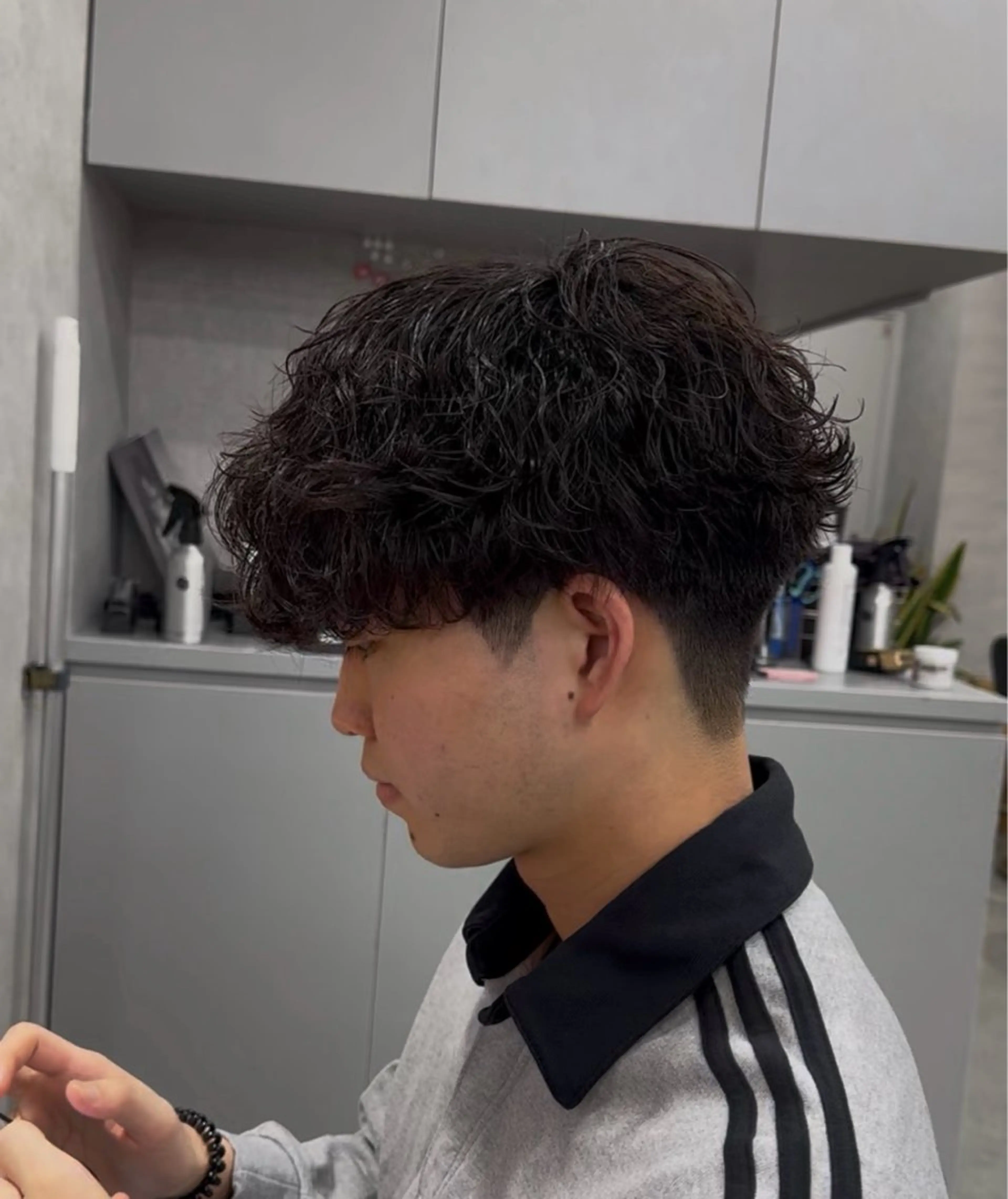 ショート カラー パーマ メンズ メンズパーマ 波巻きパーマ カット パーマ トリートメント ヘアセット 🔥メンズ 特化🔥菊水皐暉🔥のヘアスタイル