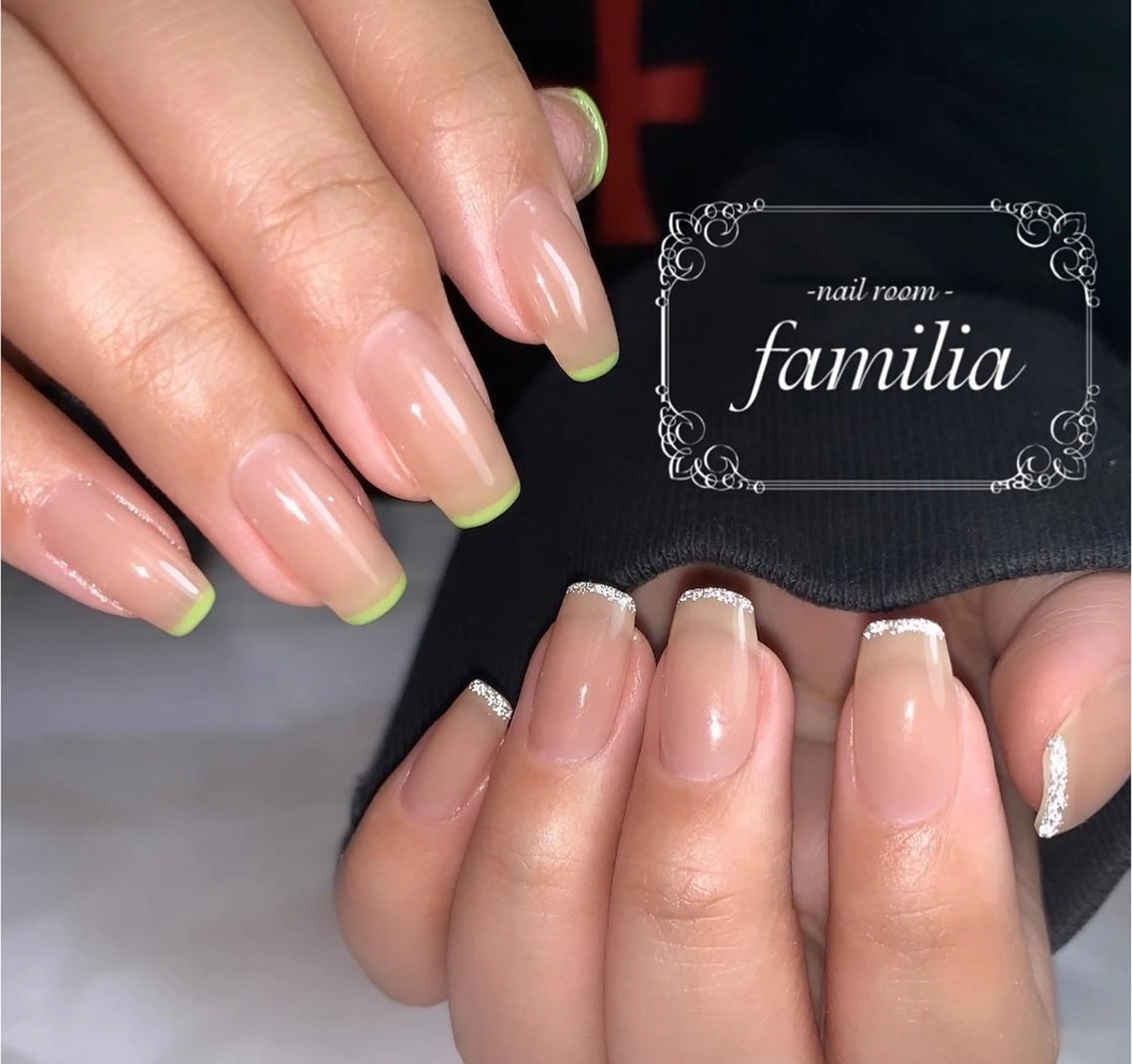 ロング ネイル フレンチネイル ハンドネイル -nailroom- familiaのネイルデザイン