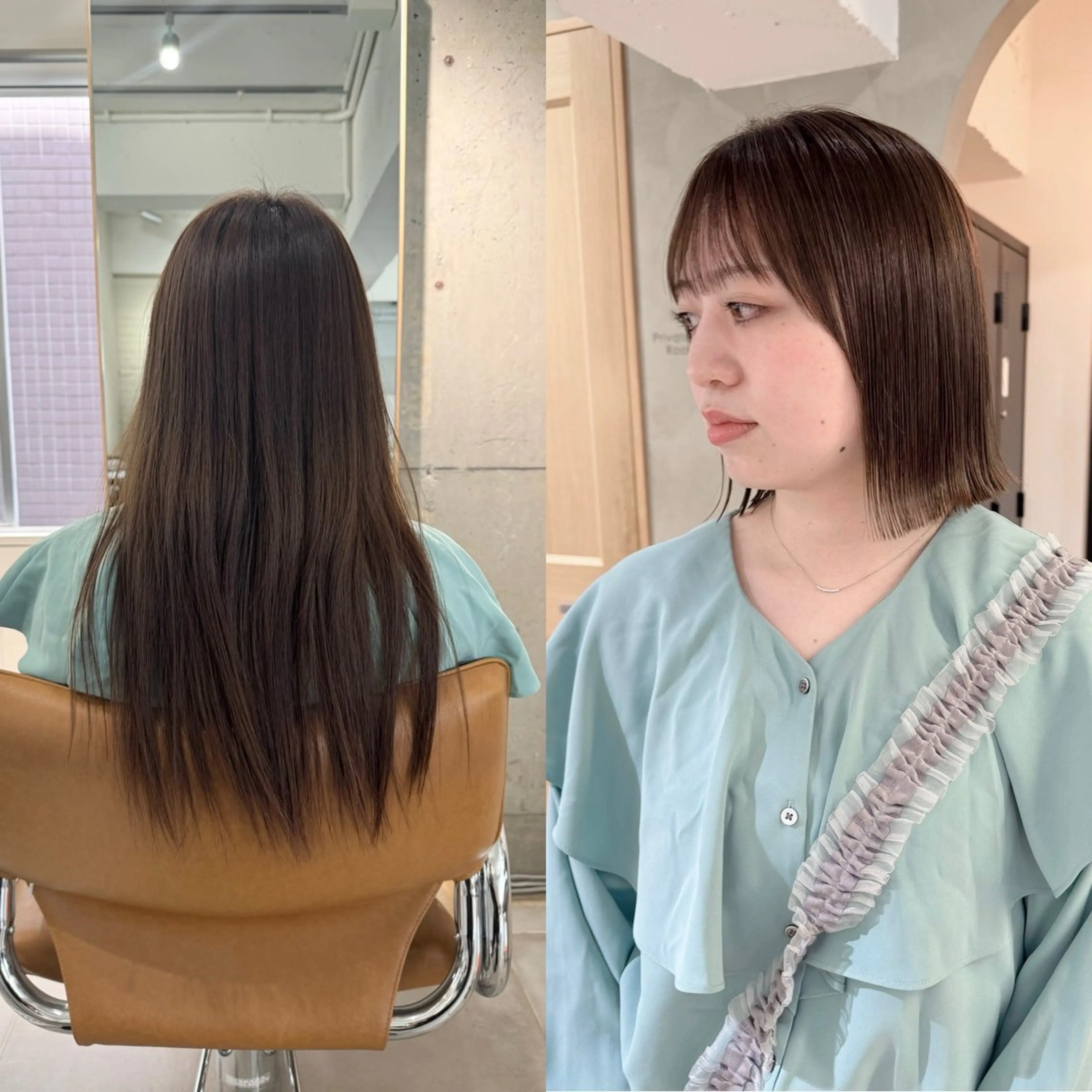 ミディアム カラー ボブ 縮毛矯正 カット ヘアカラー トリートメント ボブ/レイヤー 🌟梅田盛一🌟のヘアスタイル