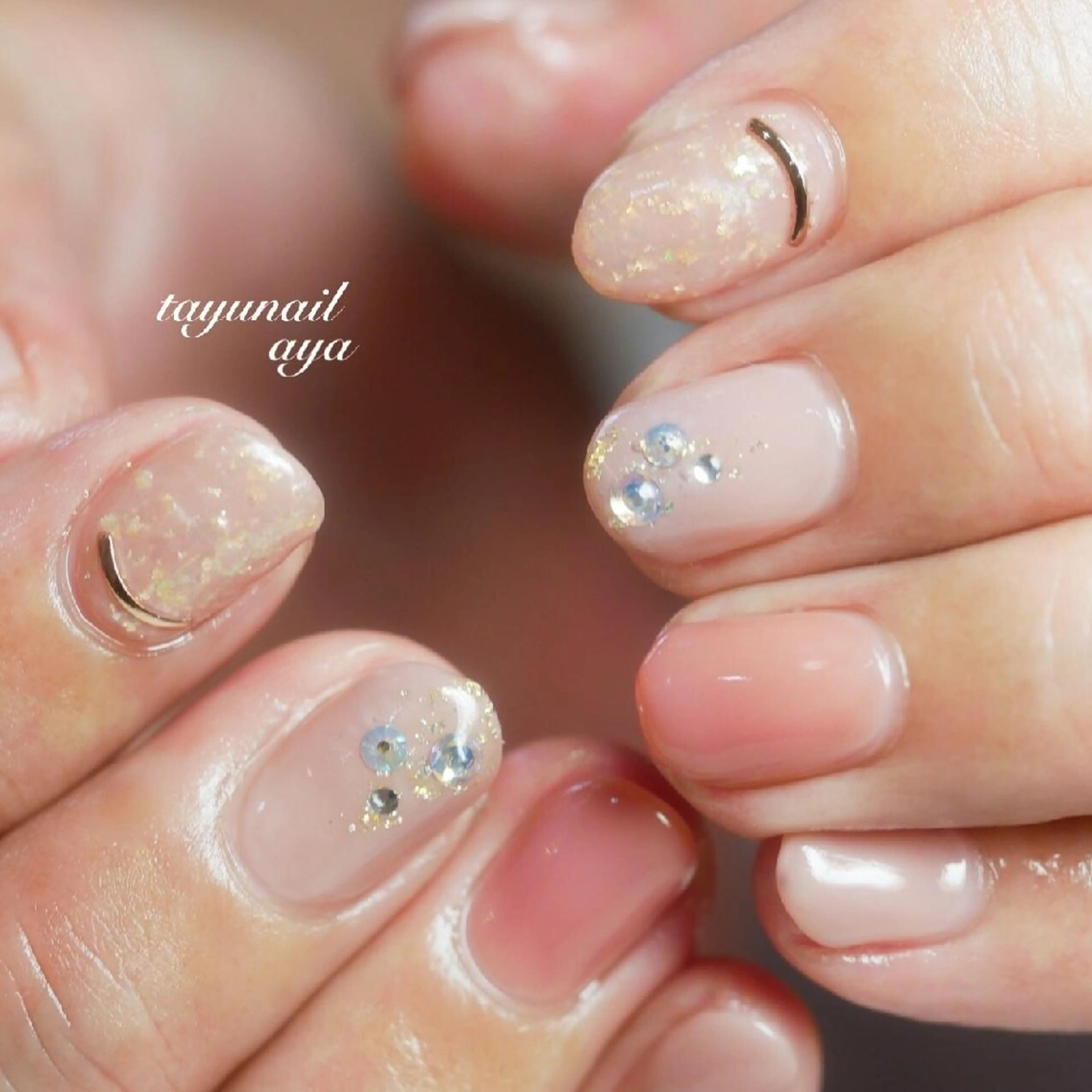 ネイル ブルー ジェルネイル パラジェル ショートネイル ネイルサロン 【たゆnail】のネイルデザイン