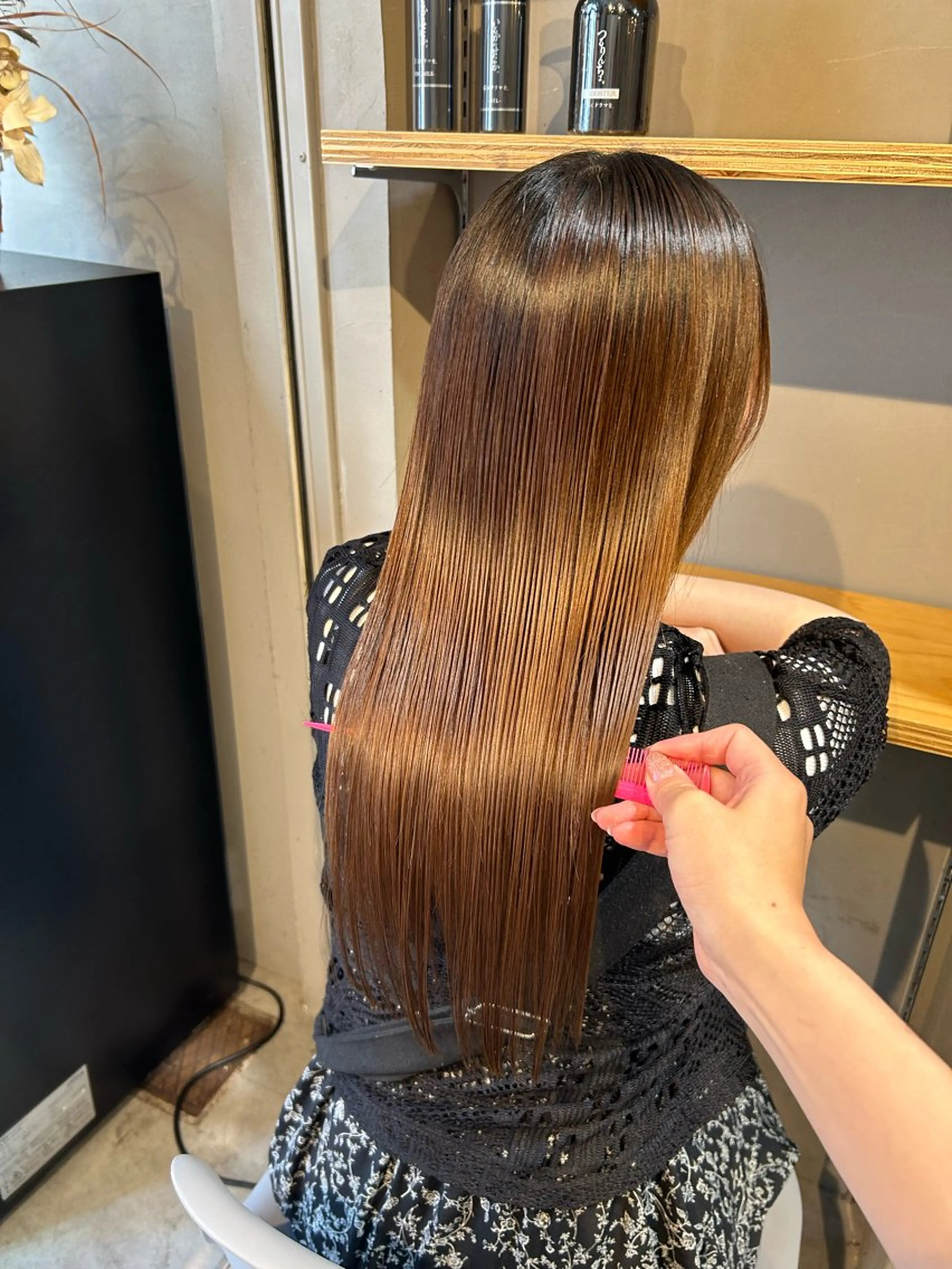 ロング 縮毛矯正 トリートメント ioe元町 yukaのヘアスタイル