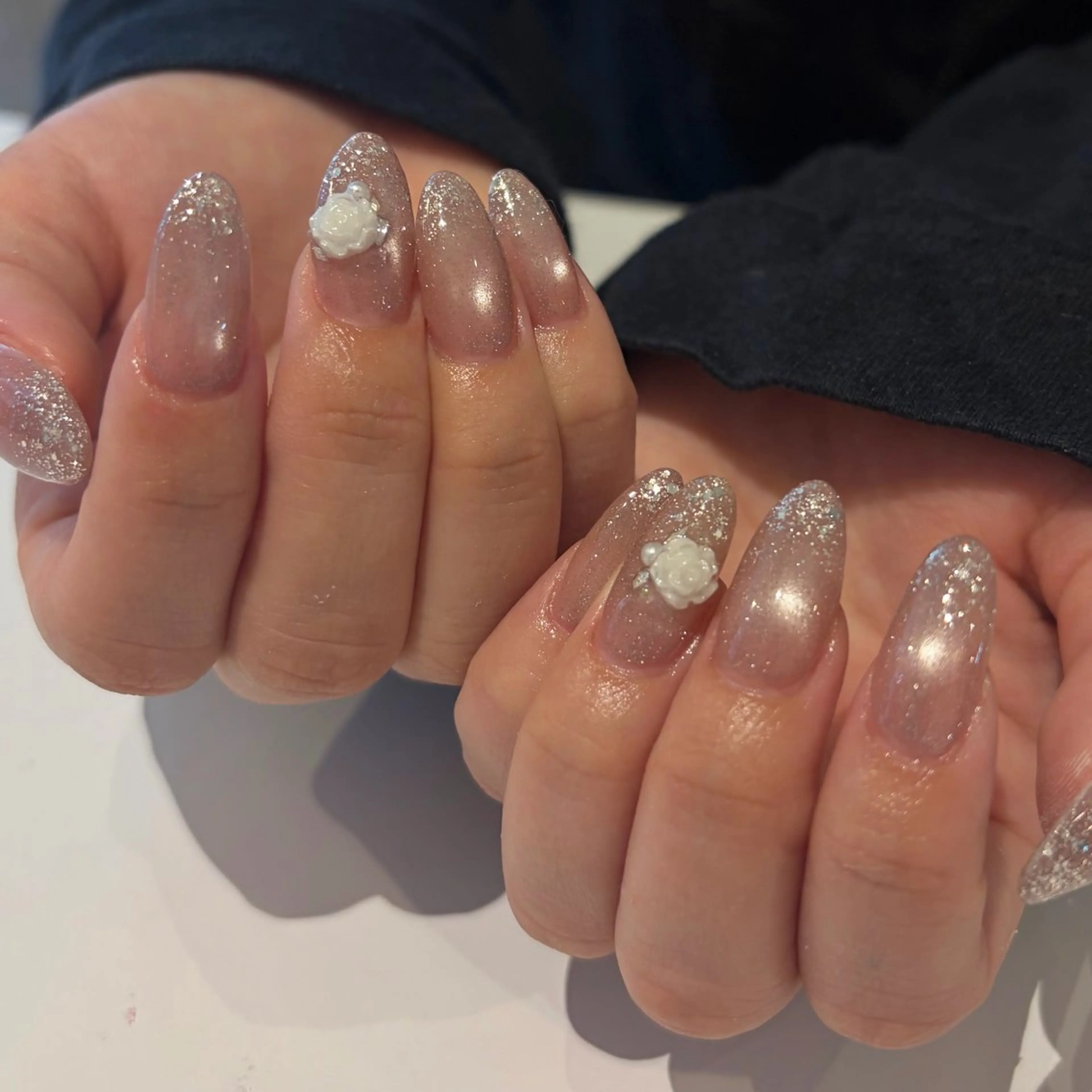 ネイル フラッシュネイル マグネットネイル ピンク ハンドネイル ballie／小野原 なつみのネイルデザイン