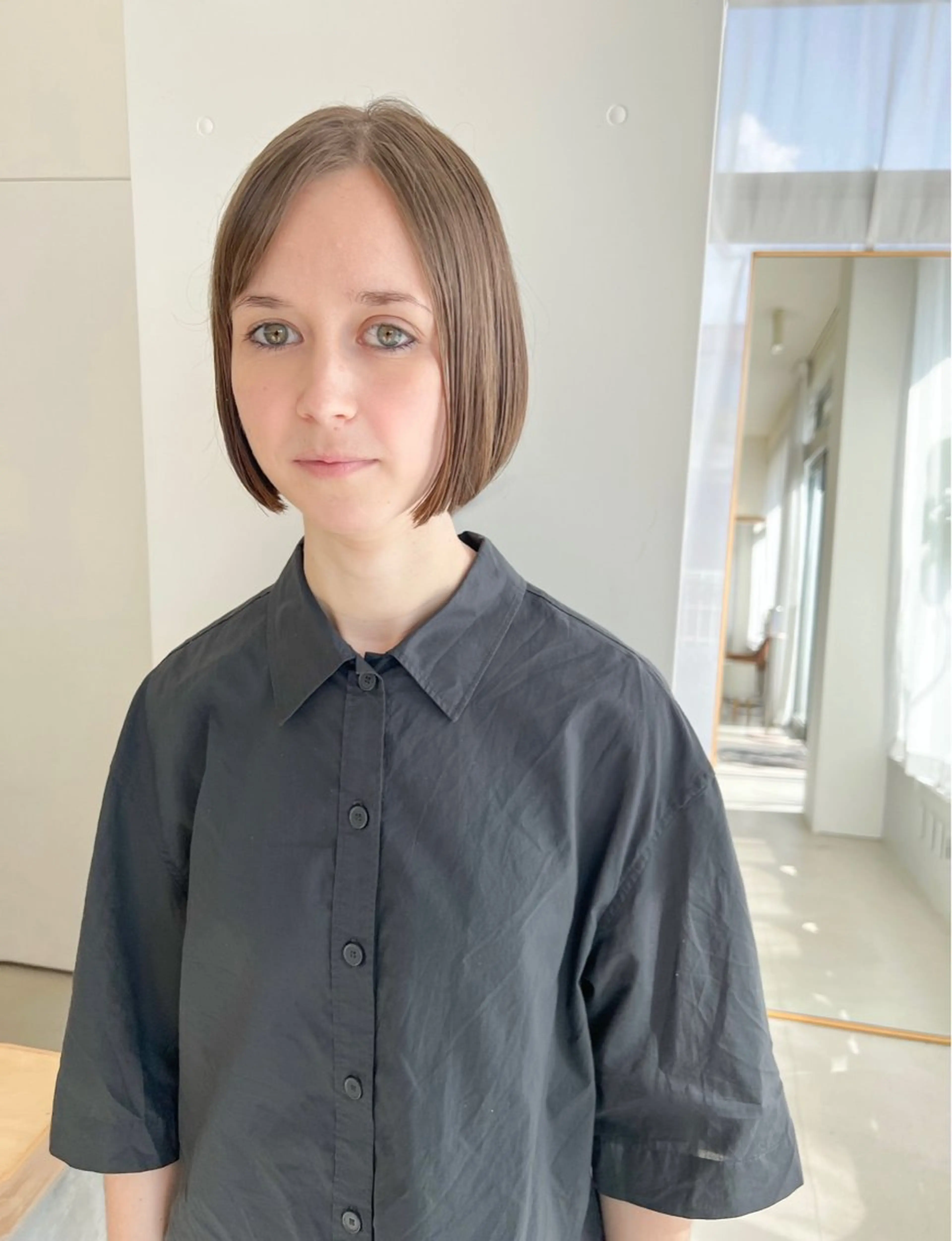 ミディアム 切りっぱなしボブ ボブ カット つくばUtooe's 副店長　寺沢颯のヘアスタイル